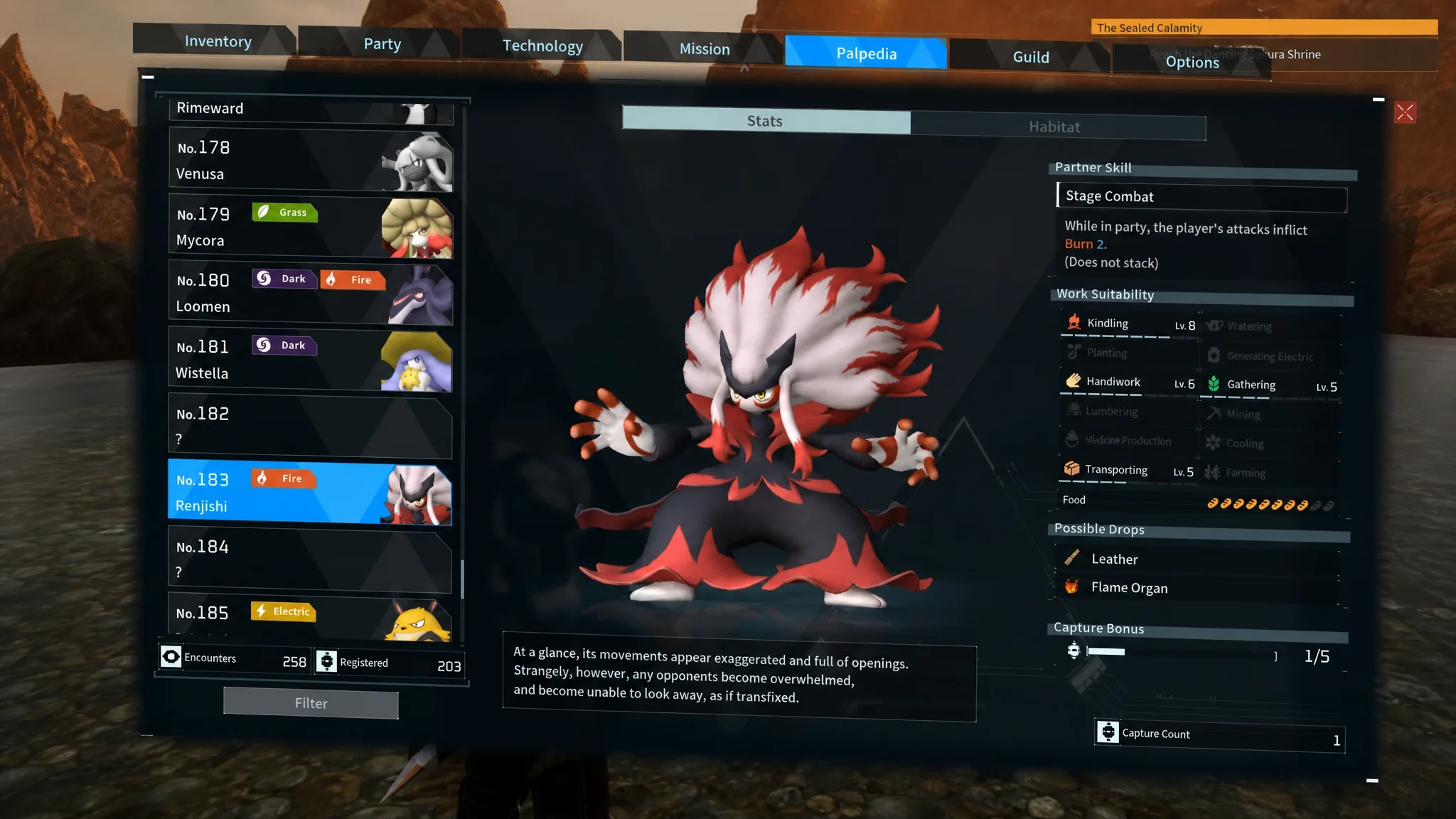Renjishi shown as a base worker in Palworld 1.0