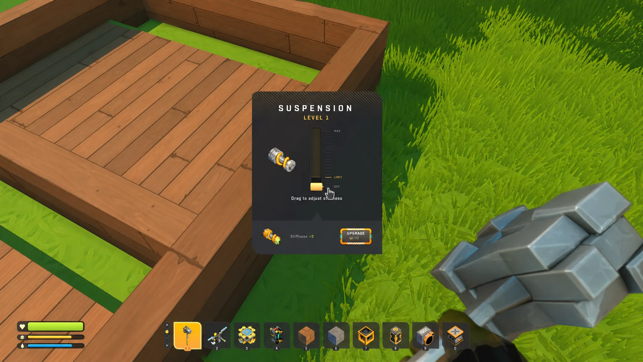 Automated farm defense wall in Scrap Mechanic