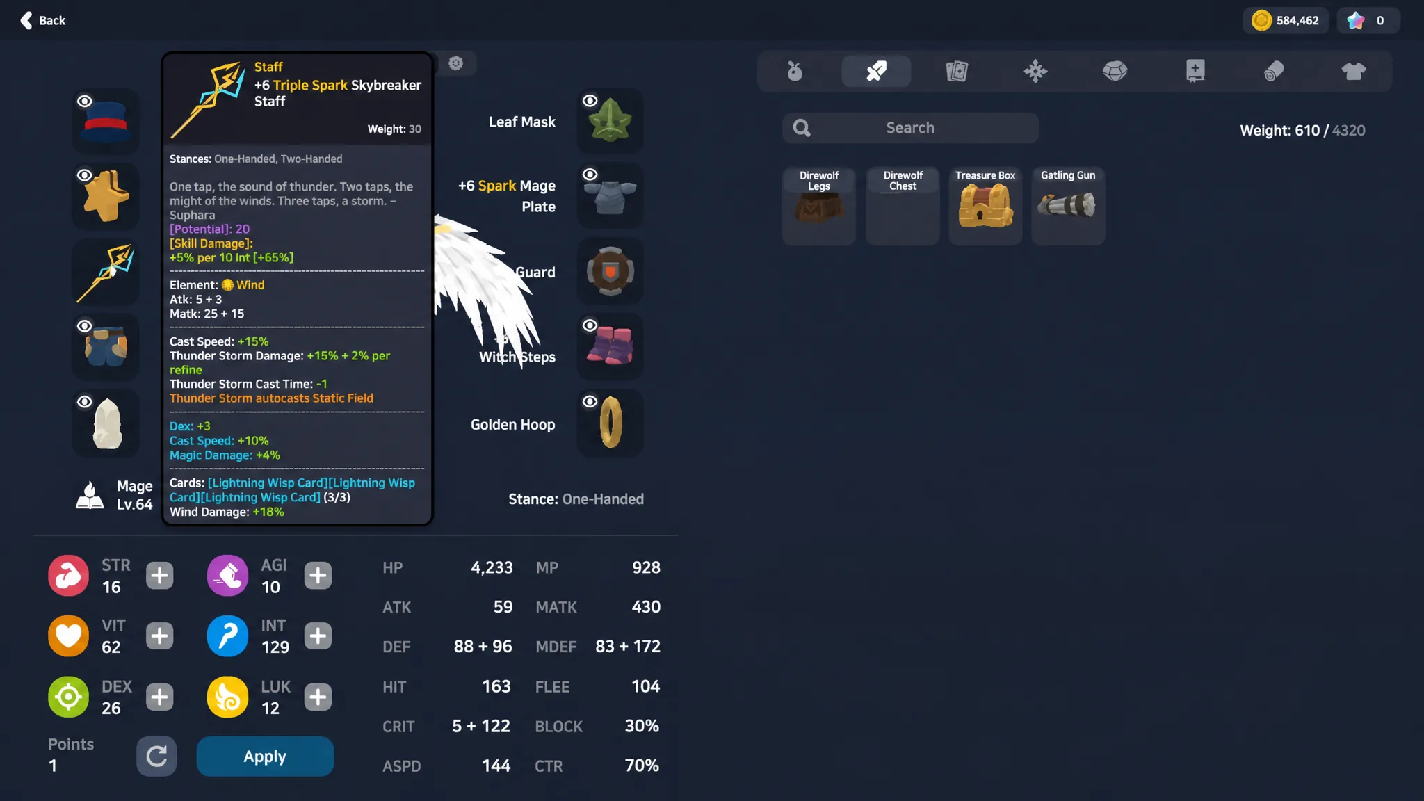 Thunder Storm skill in SpiritVale