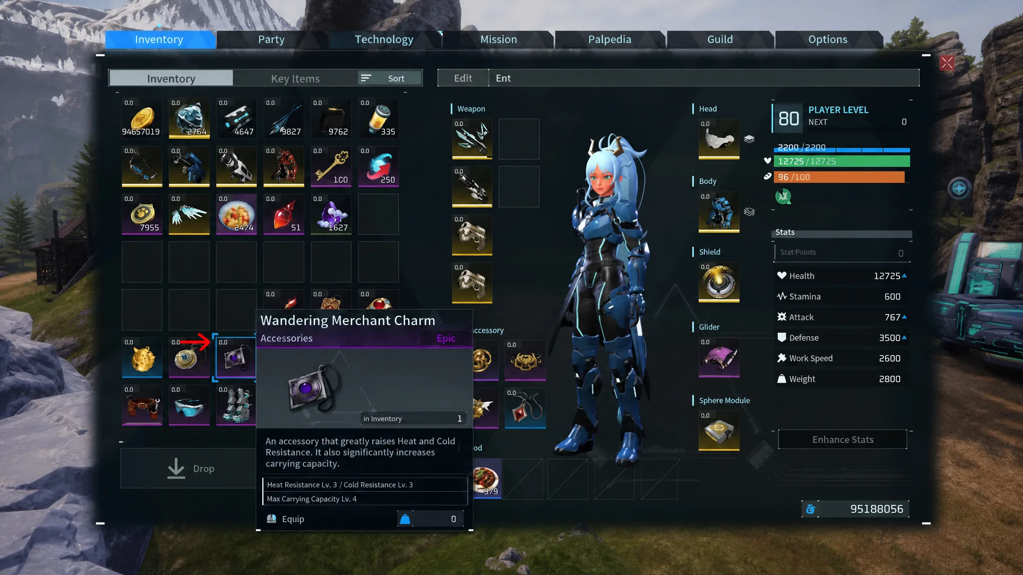 Palworld 1.0 accessory locations shown on the world map