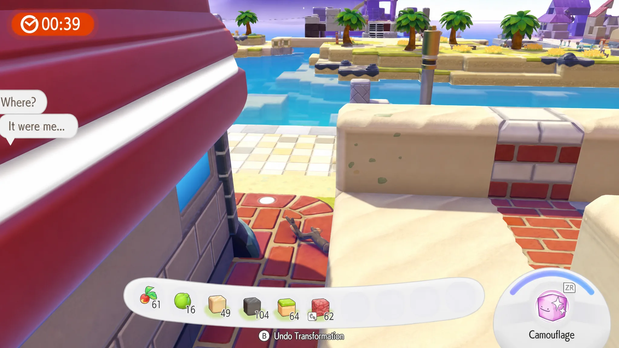 Sneaking around back of Pokémon Center in pokopia