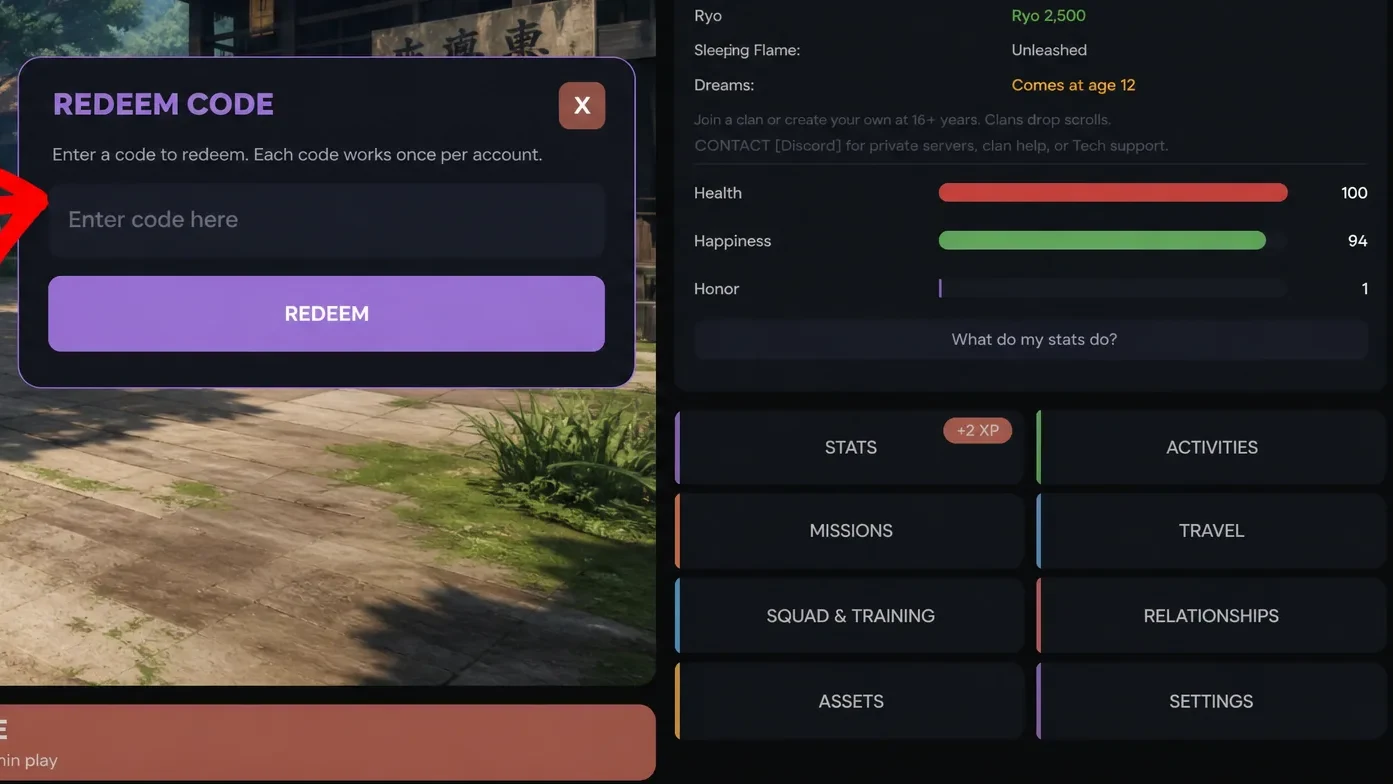 How to redeem BitShinobi codes