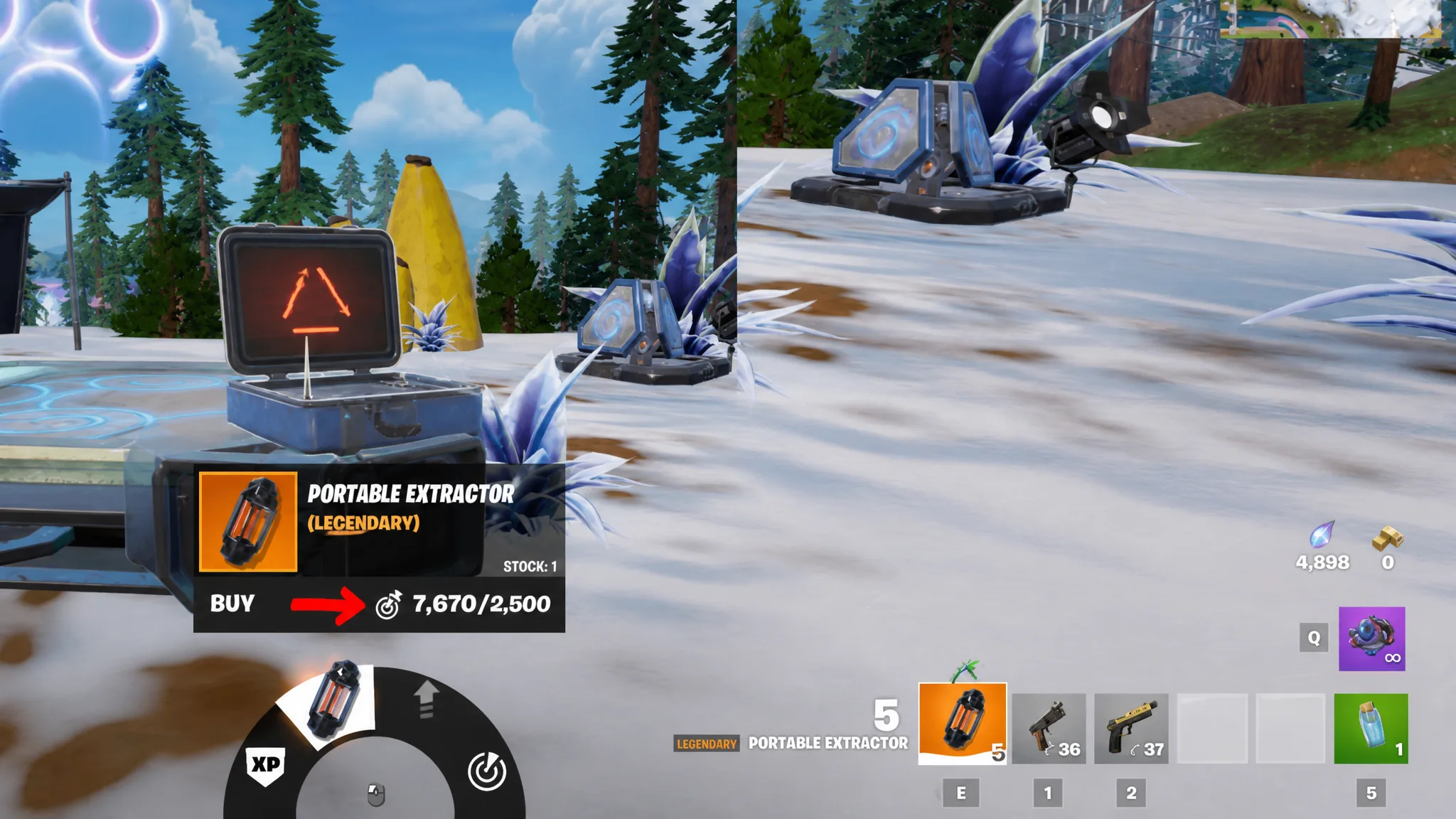 Buying a Portable Extractor in Fortnite for Glitch
