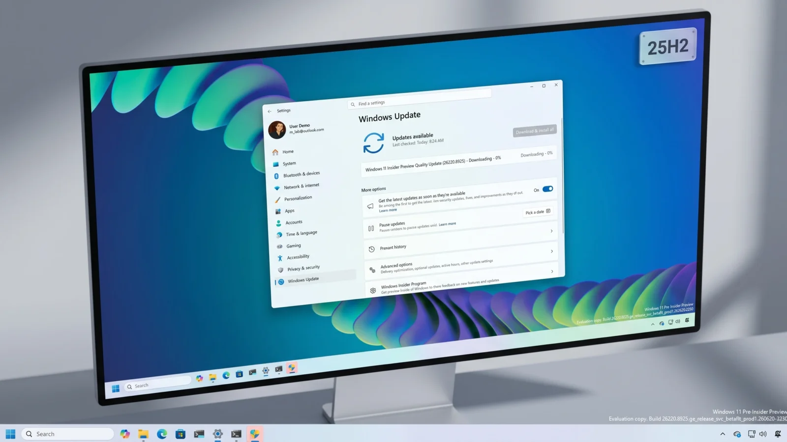 Windows 11 Build 26220.8925 带来开始菜单大小和部分控件
