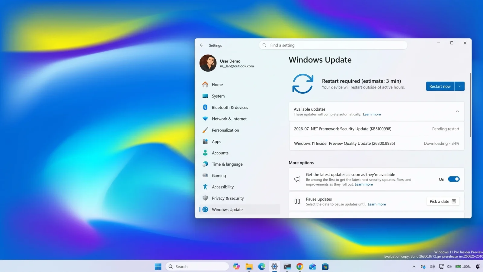 Windows 11 26H2 Build 26300.8935 加速文件资源管理器（实验频道）