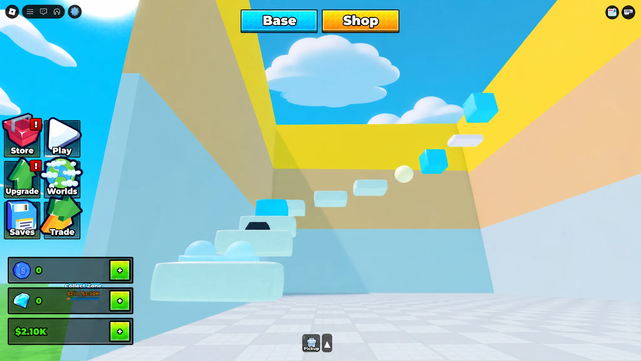 Building an ASMR tower at a base plot in Roblox