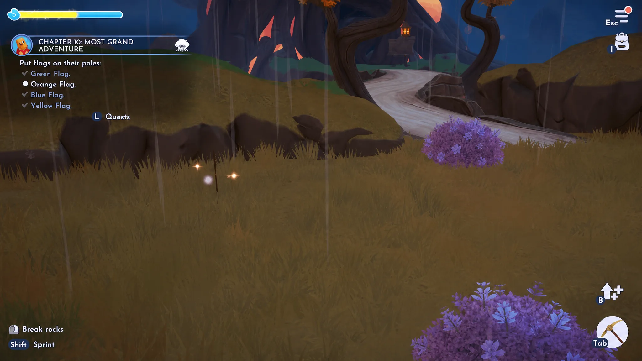 Disney Dreamlight Valley Honeyglow Woods flag poles