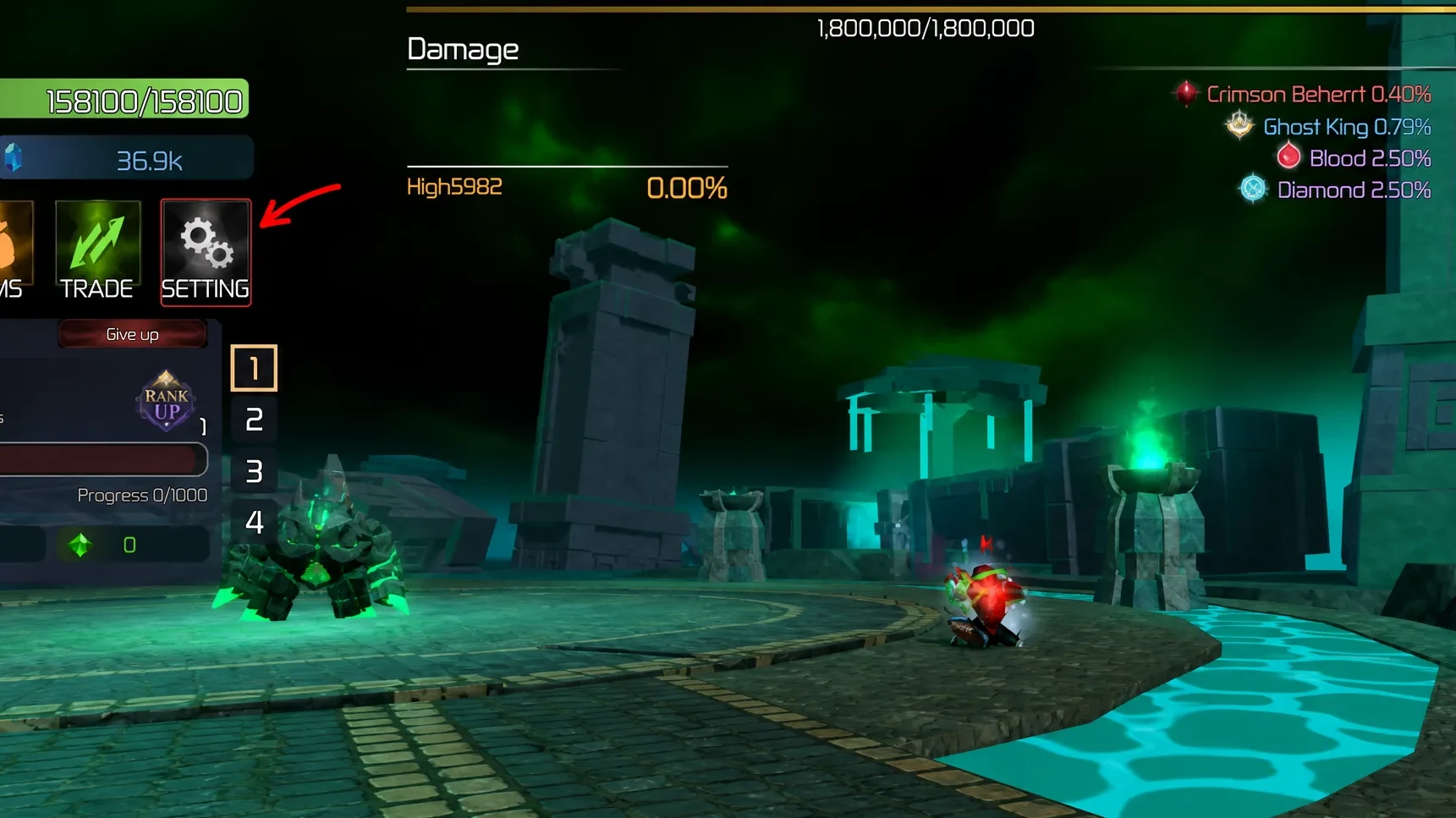 The Settings Icon in Broken Blade Roblox Experience