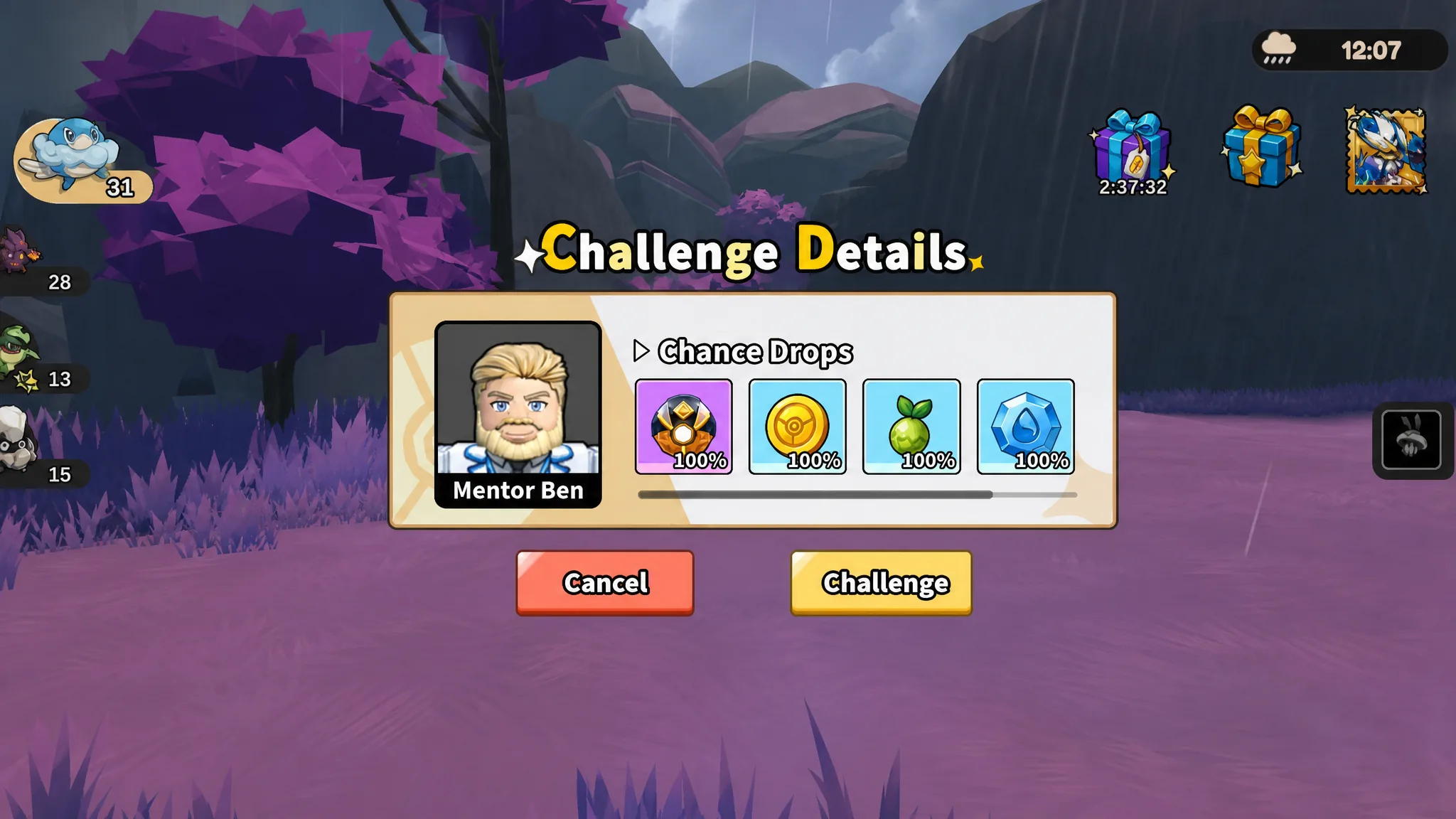 Trainer NPC Ben in Evomon that drops Evo Materials