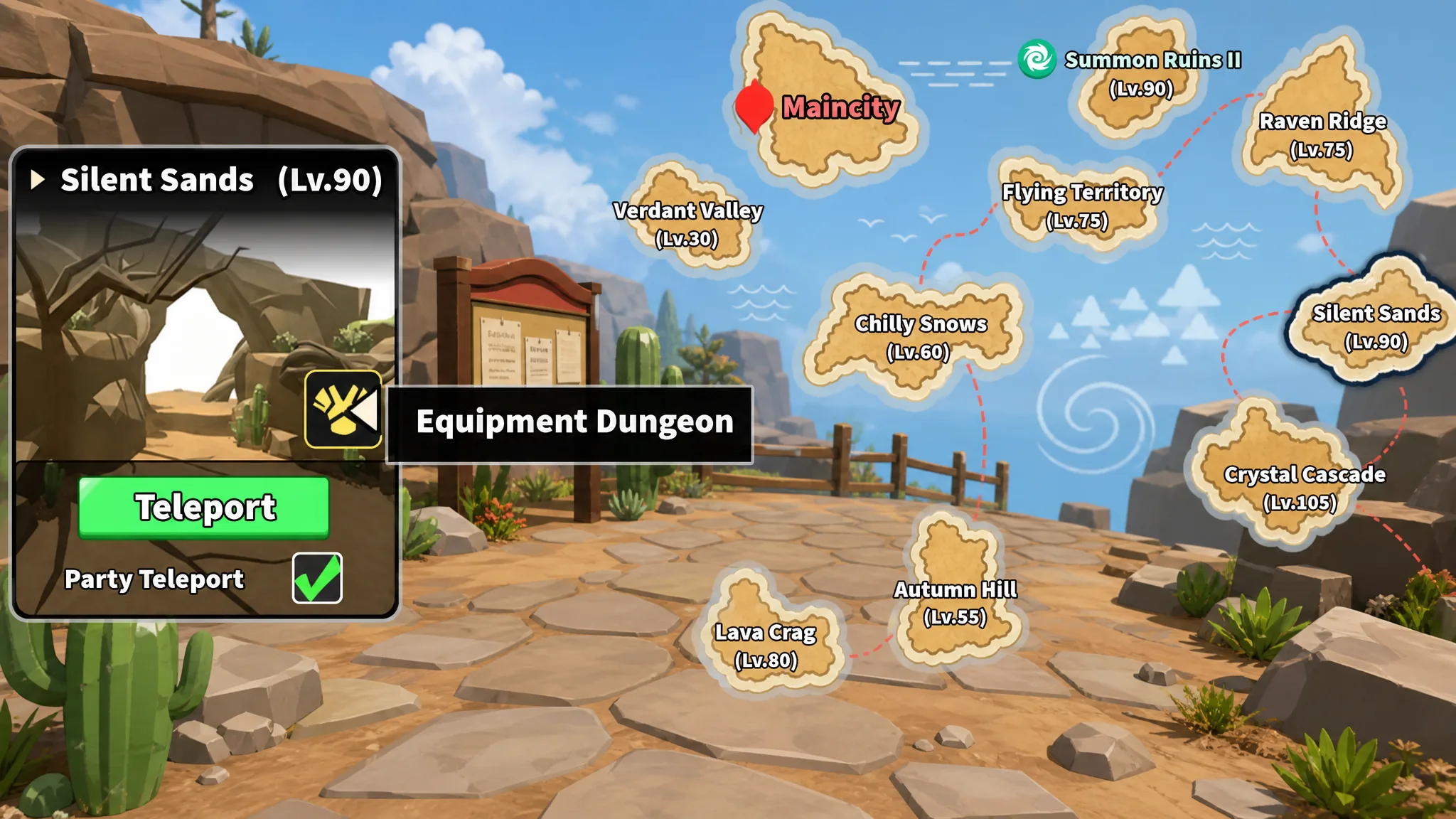 Equipment Dungeon in Evomon