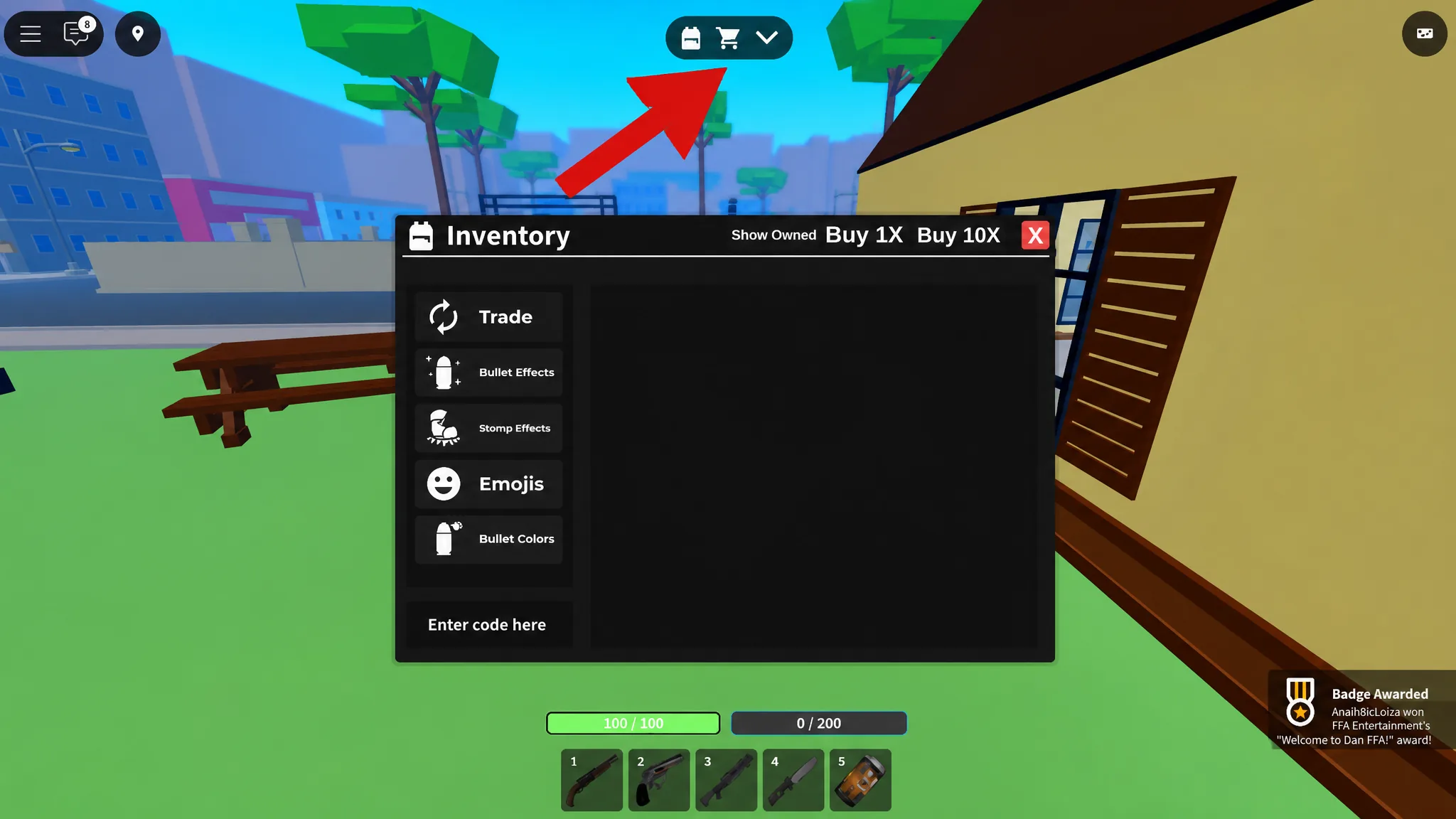 Redeeming codes in Dan FFA