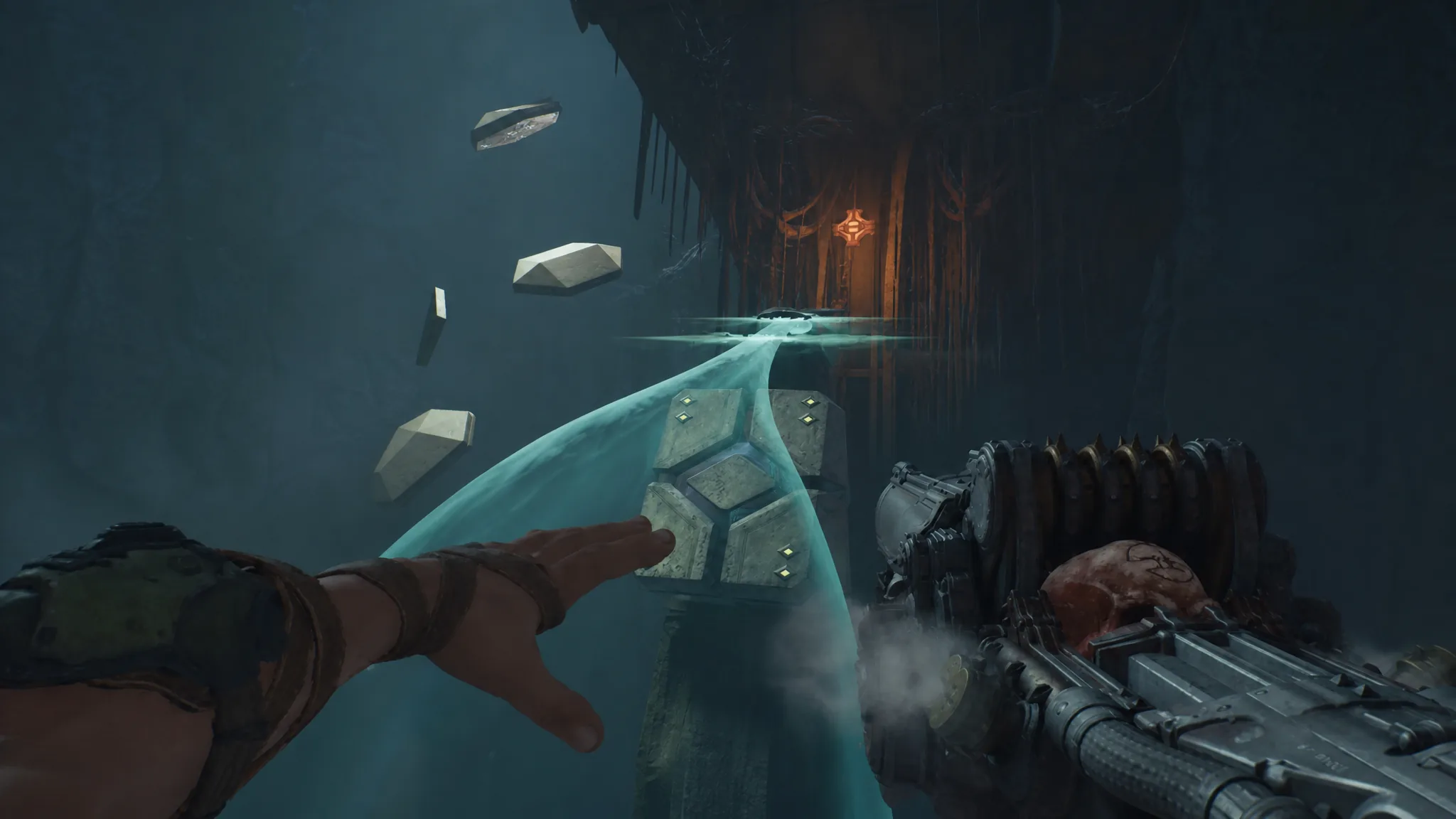 Grapple point above the shifting blocks near the second Power Core