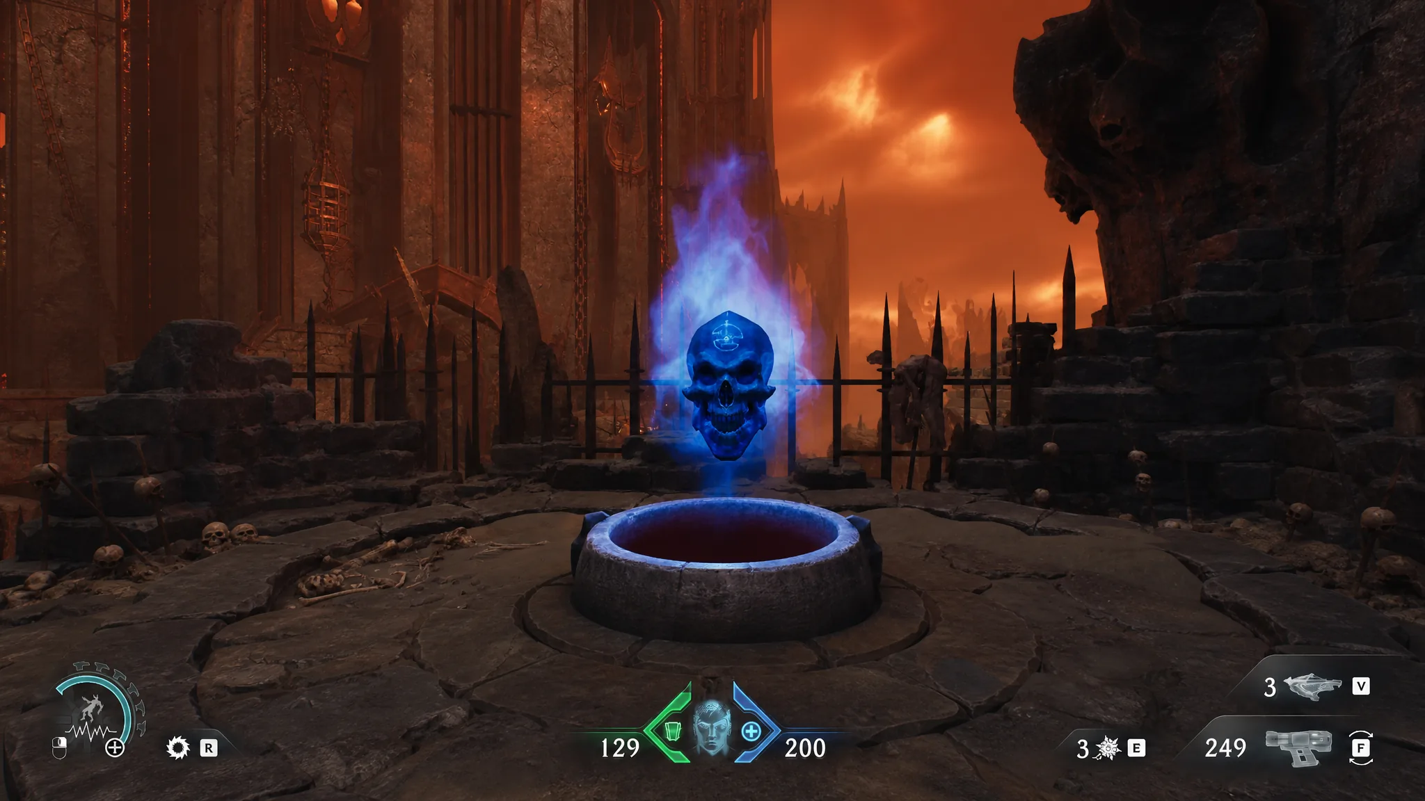Using a Flesh Node and Shield Charge target to open a new path
