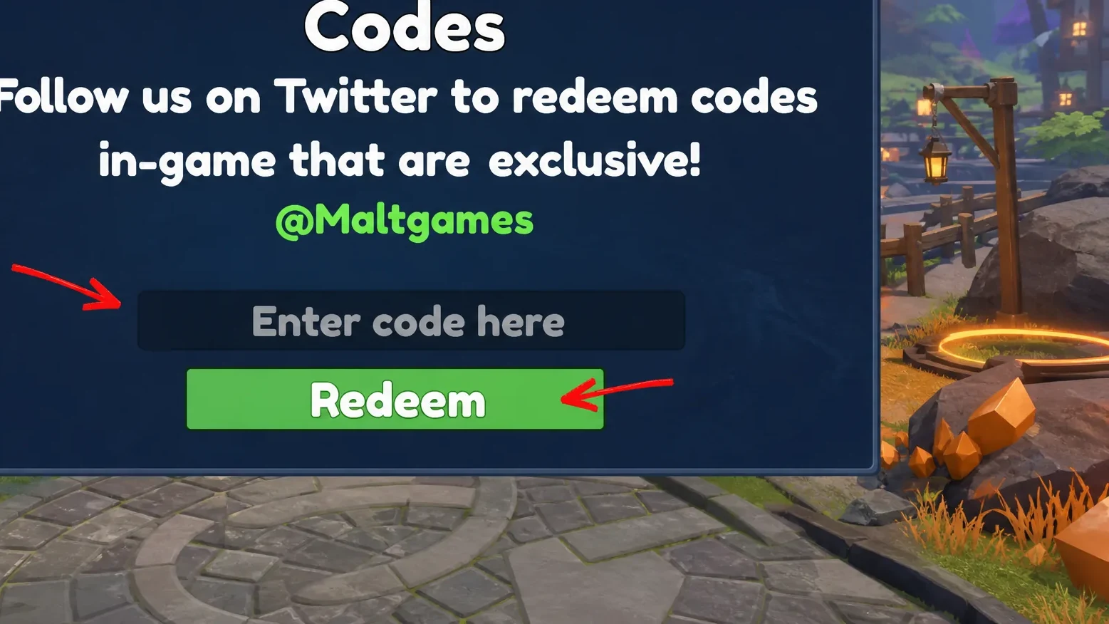 Enter and Redeem Code
