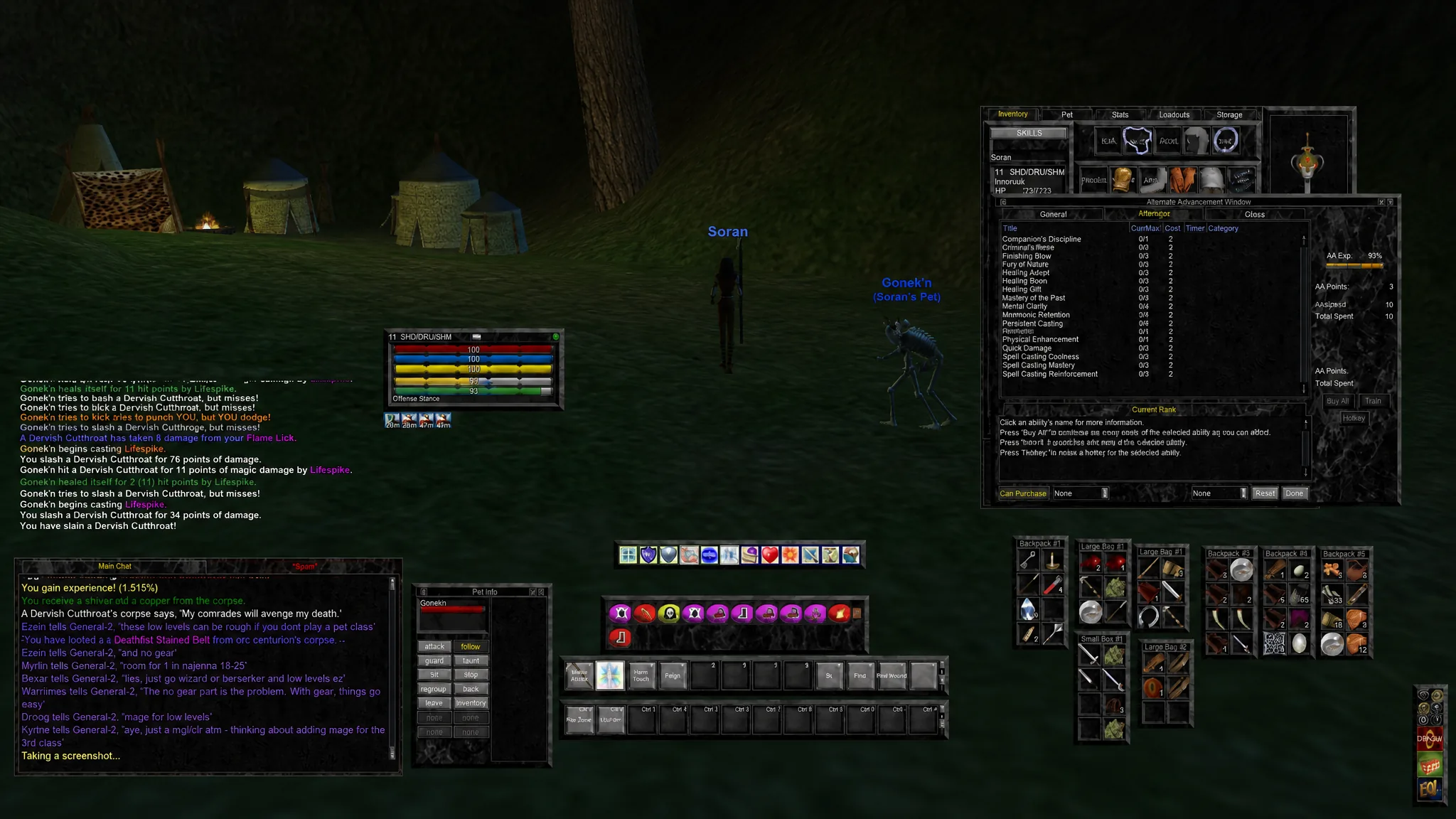 EverQuest Legends Alternate Advancement window showing AA point options