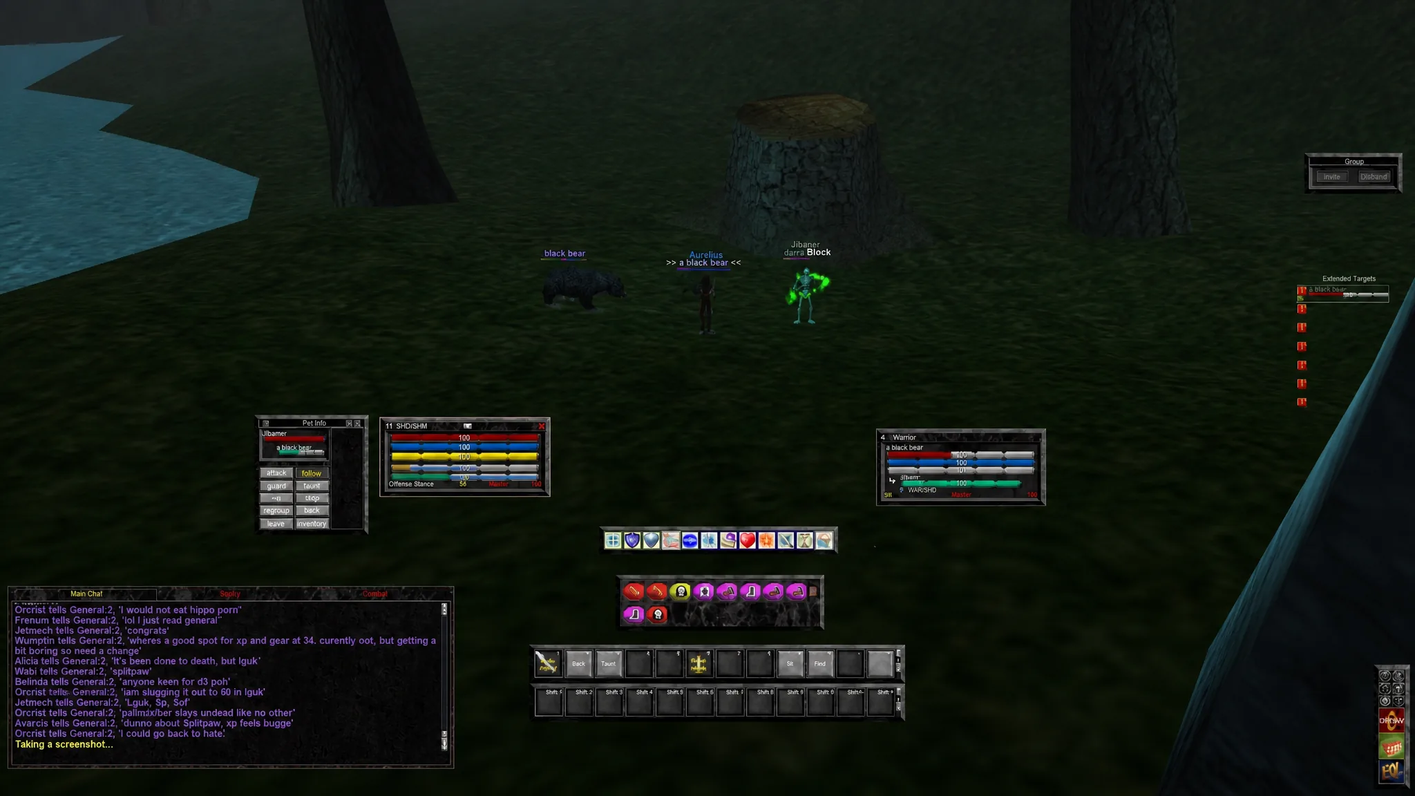 EverQuest Legends hotbar and combat interface
