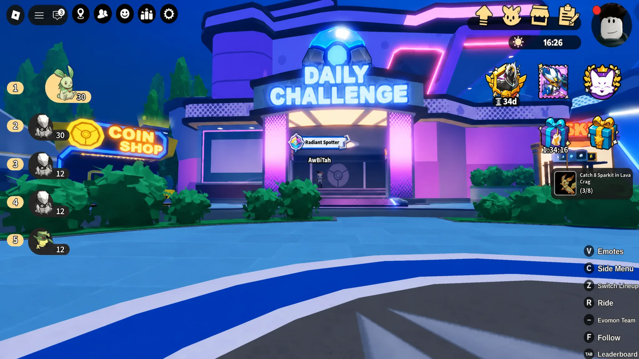 Daily Challenge Hub in Main City