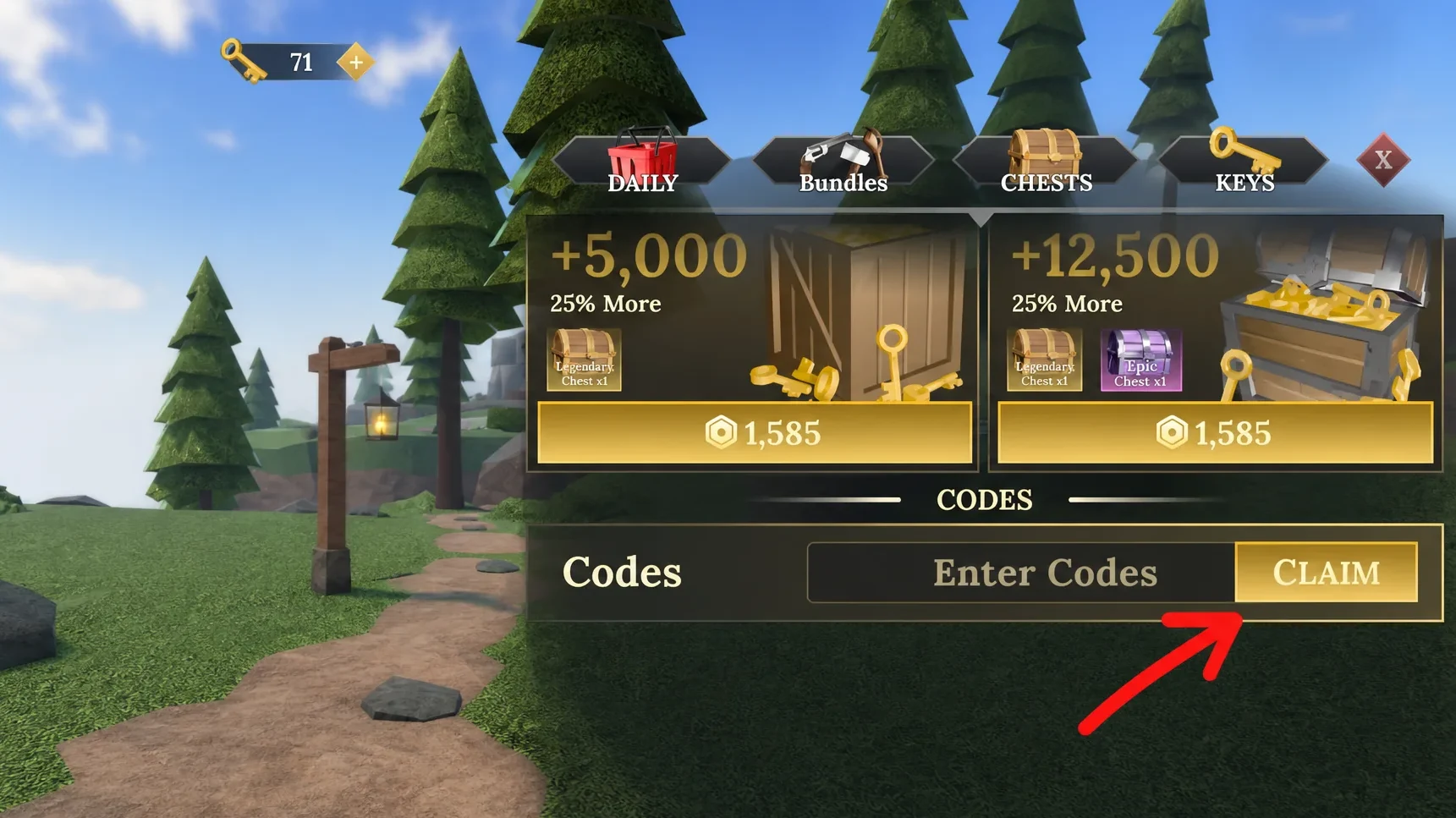 Final Swarm code redemption system screenshot
