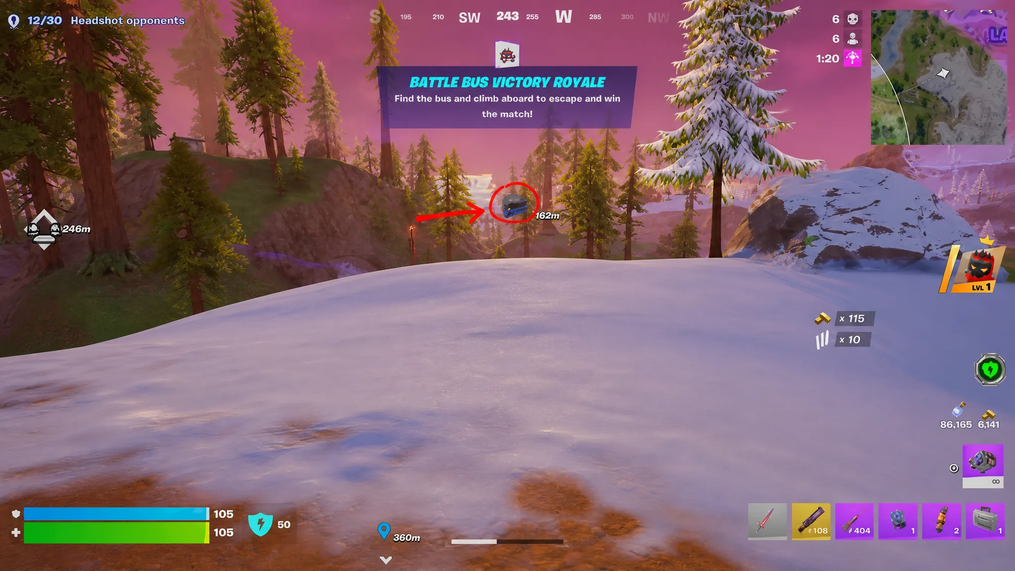 Fortnite Battle Bus Victory Royale Location