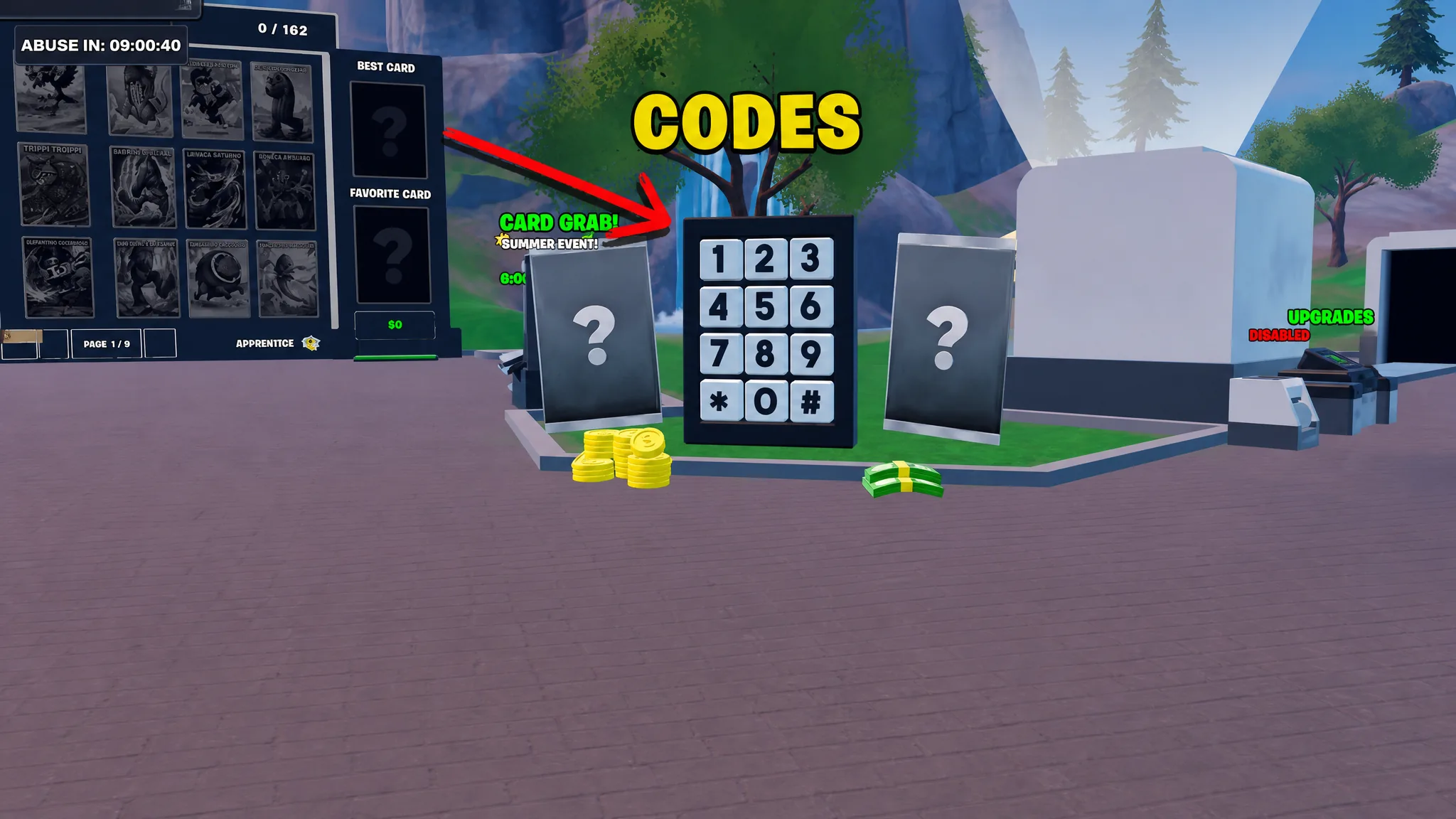 Fortnite Brainrot Card Tycoon Codes Redemption System