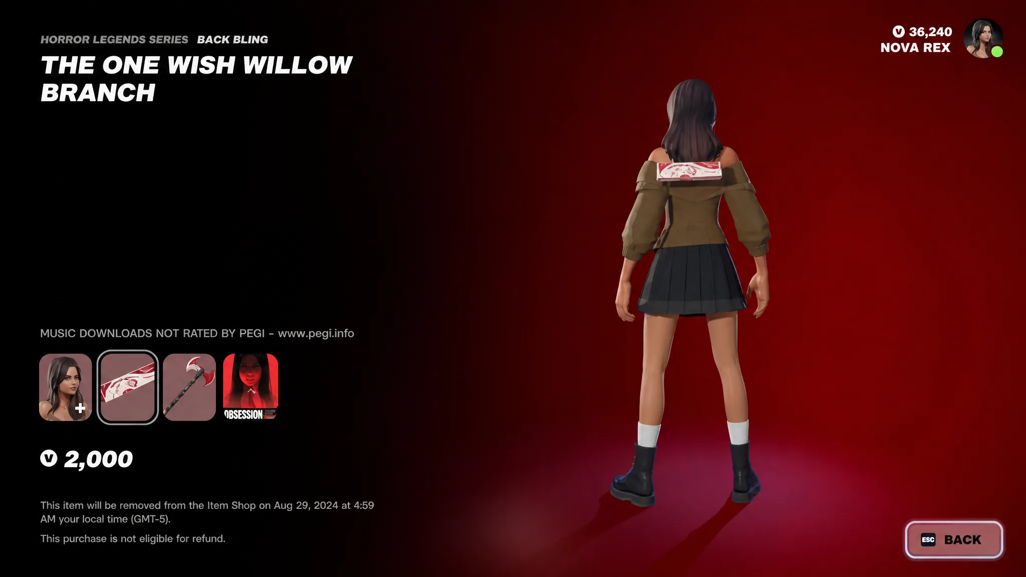 Fortnite Obsession collab One Wish Willow
