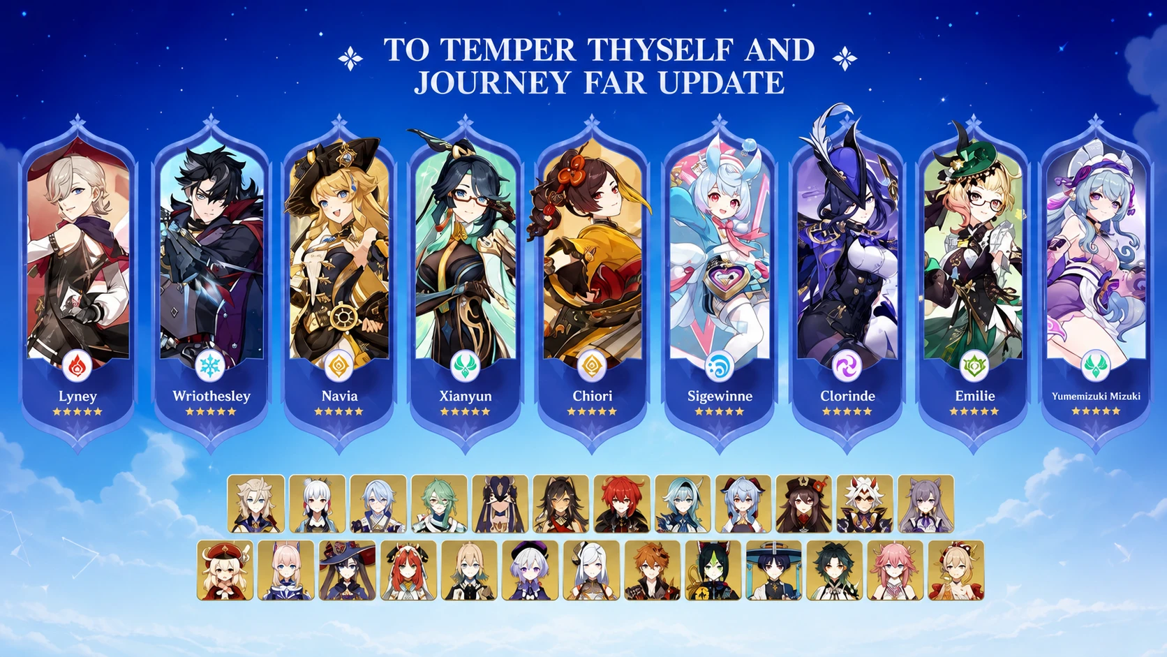 To Temper Thyself and Journey Far new characters