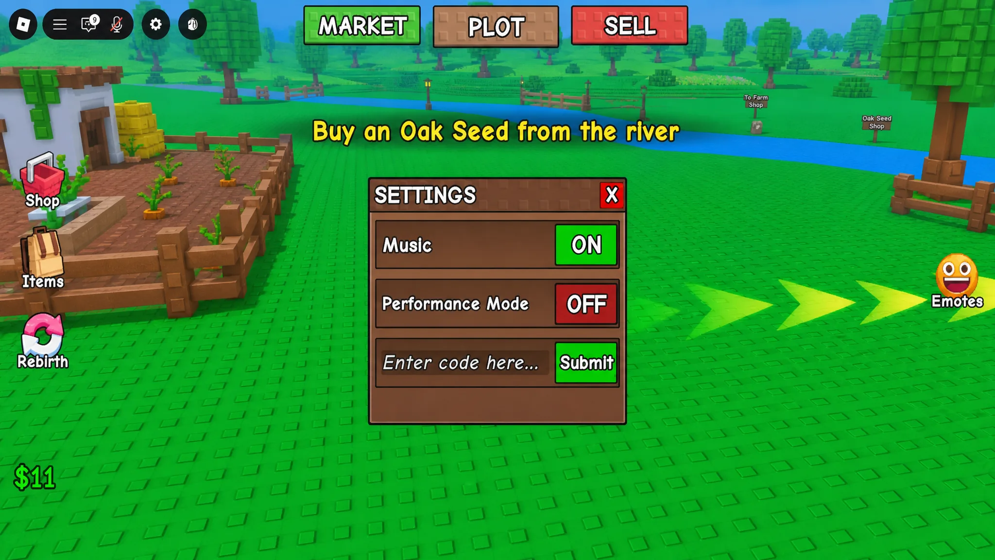How to redeem codes in Greedy Growers