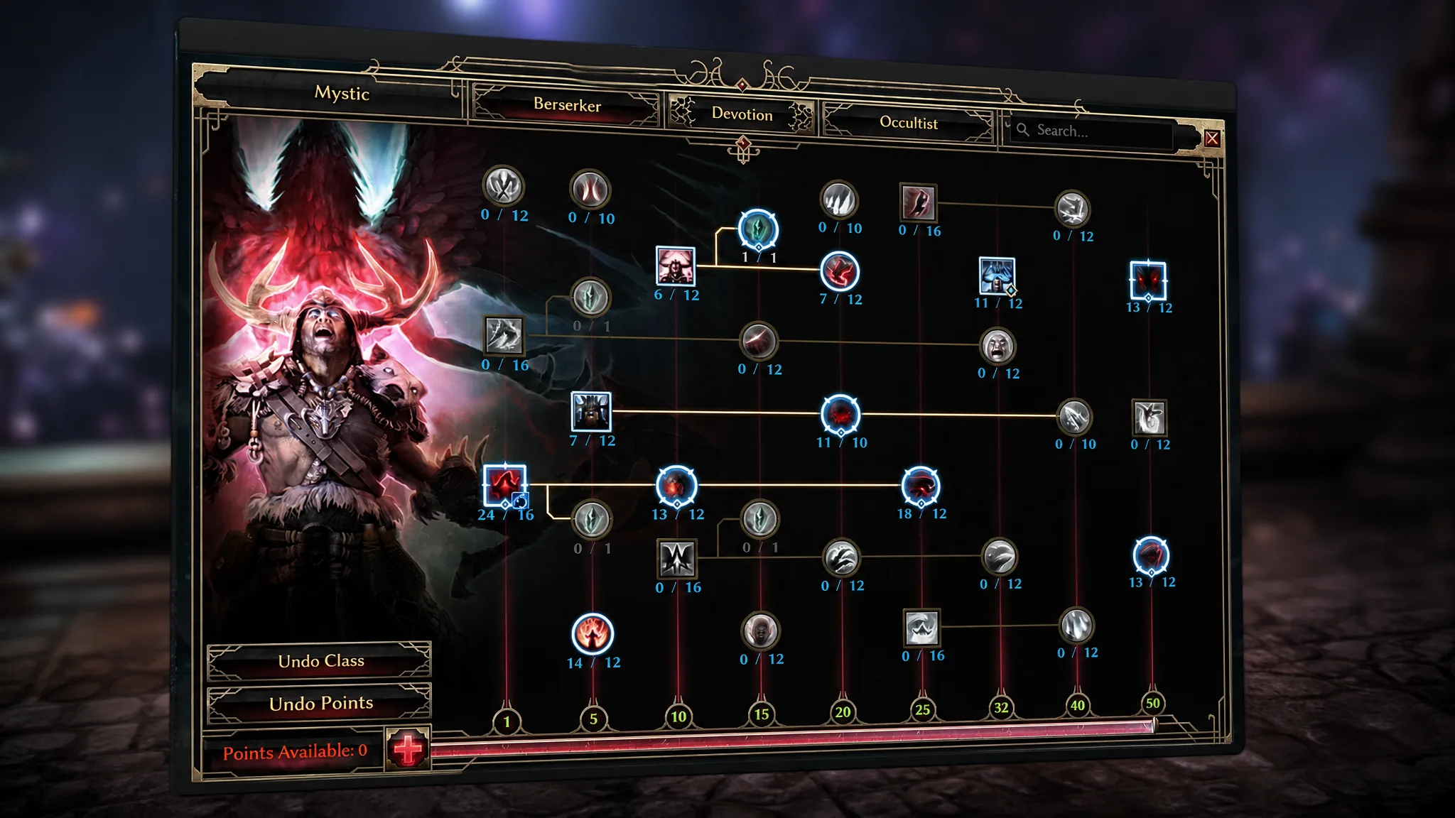 Berserker Werewolf skill node setup