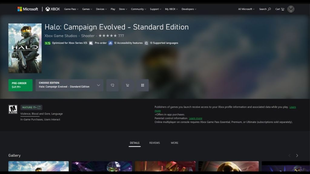 Halo Campaign Evolved on Xbox Store