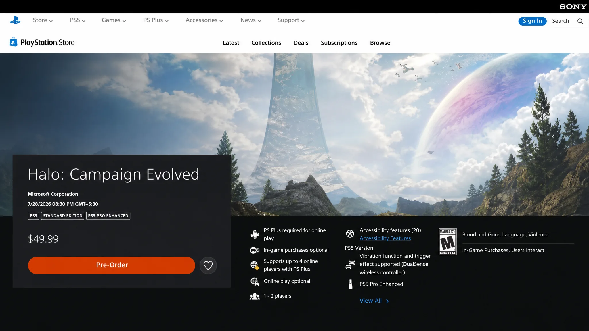 Halo Campaign Evolved on PlayStation Store