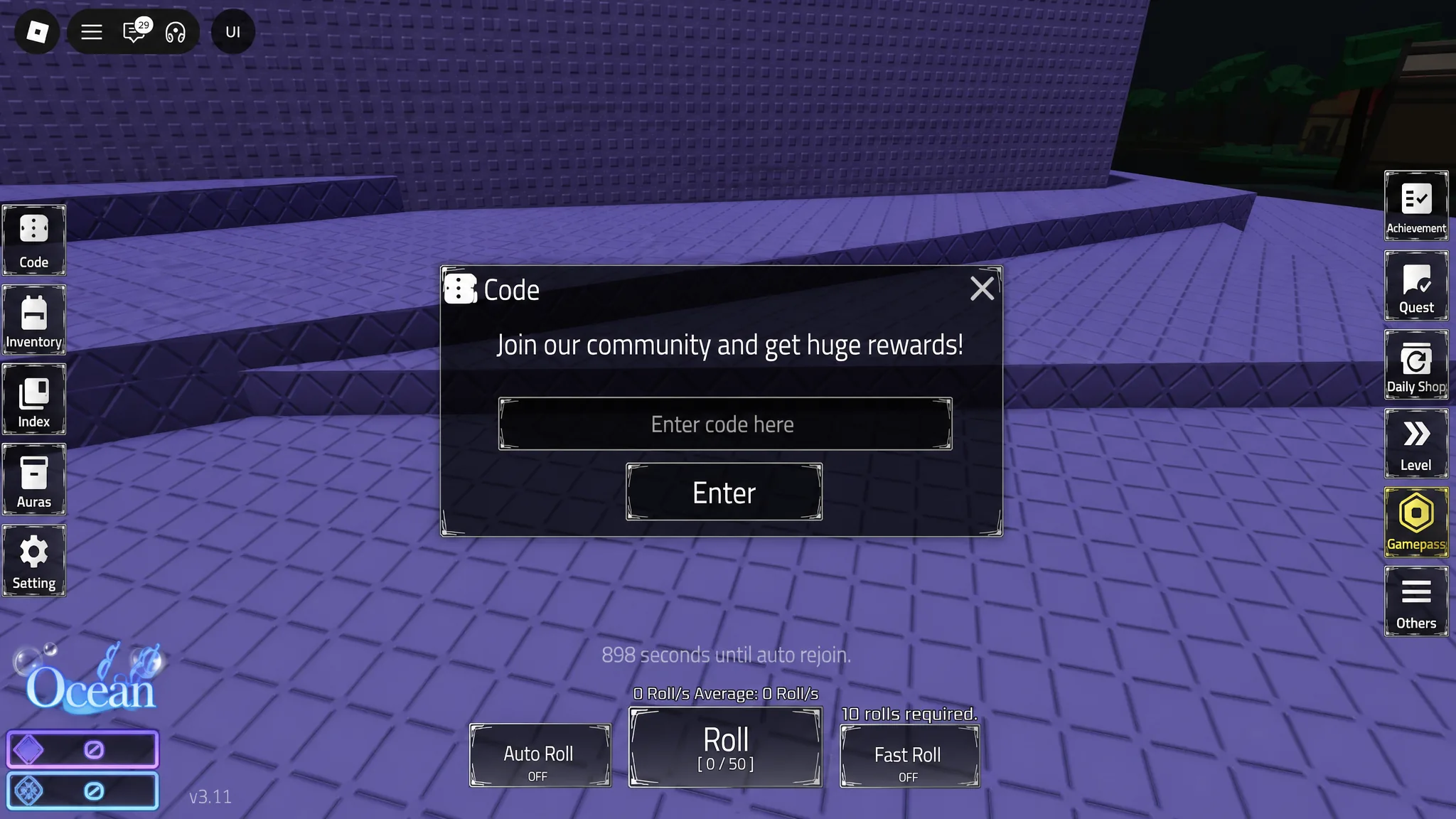 How to redeem codes in Hot's RNG