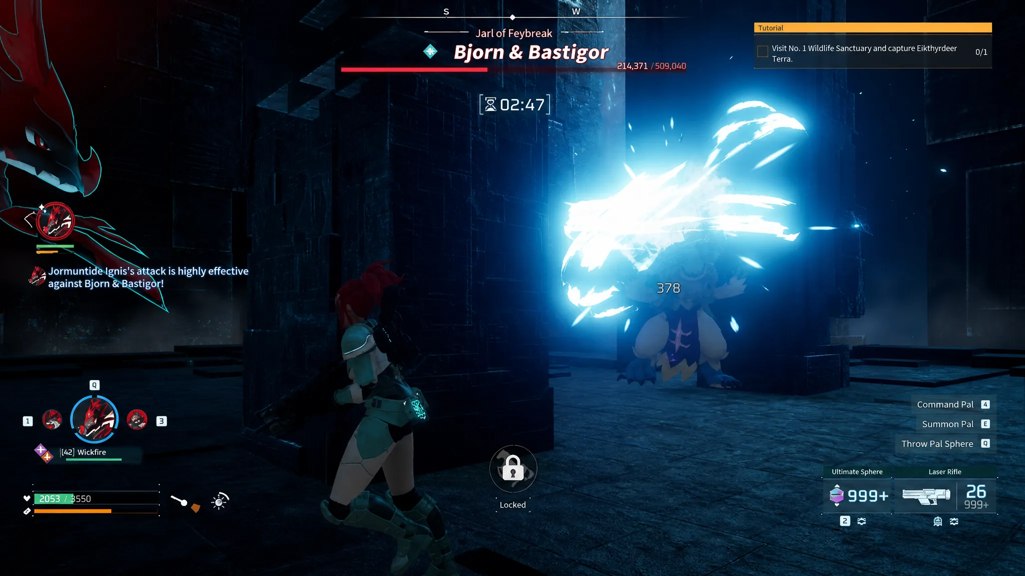 Palworld - Hide behind walls to dodge Bastigor