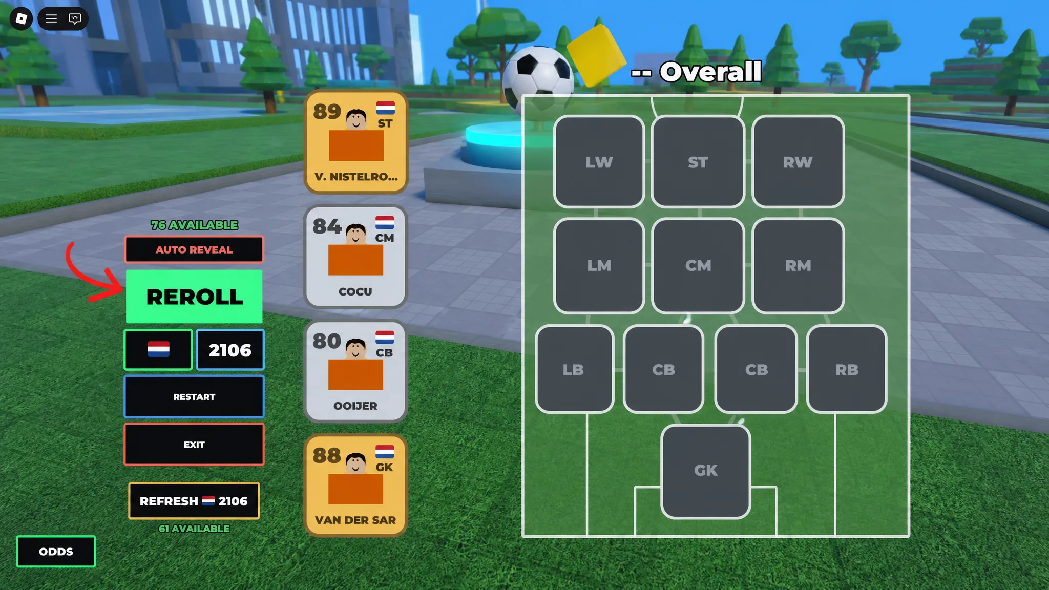 Build a Soccer Squad Rerolls