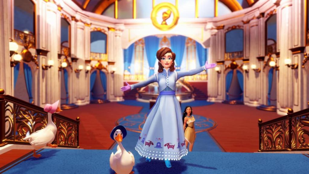 Standing in olaf's museum in disney dreamlight valley