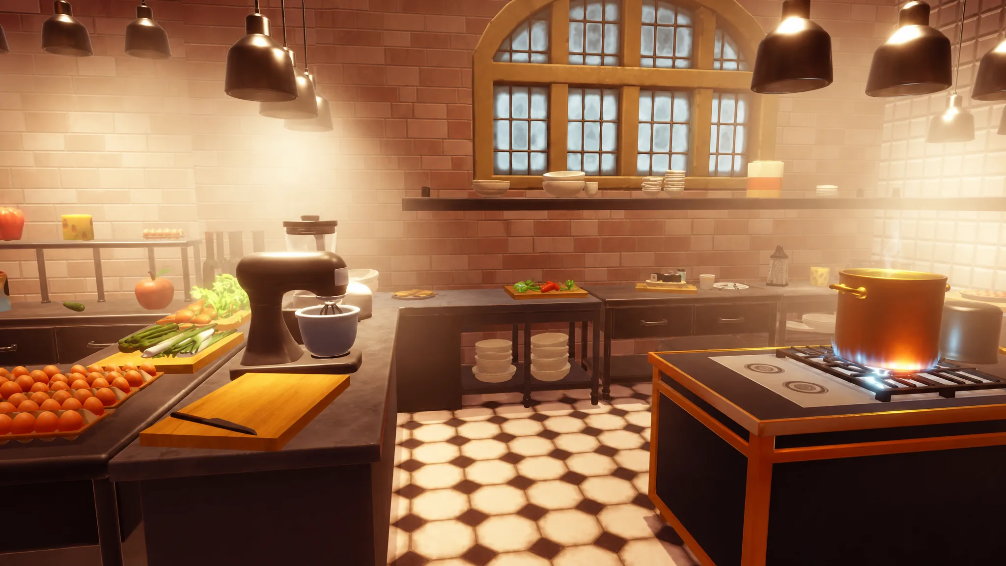 Chef standing in kitchen in disney dreamlight valley