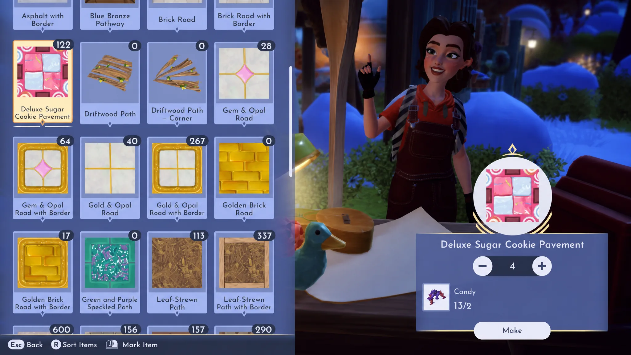 Crafting Sugar Cookie Pavement in disney dreamlight valley