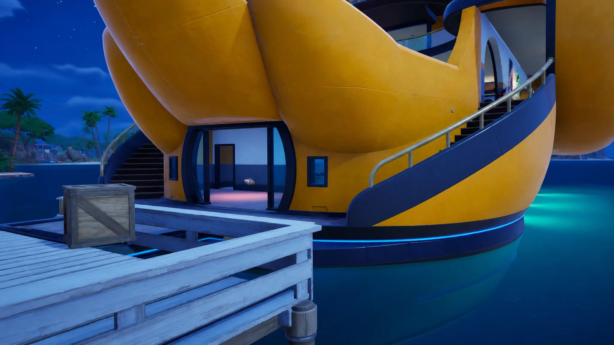 Staircase To Take To Reach The Dancefloor On The Duck Yacht
