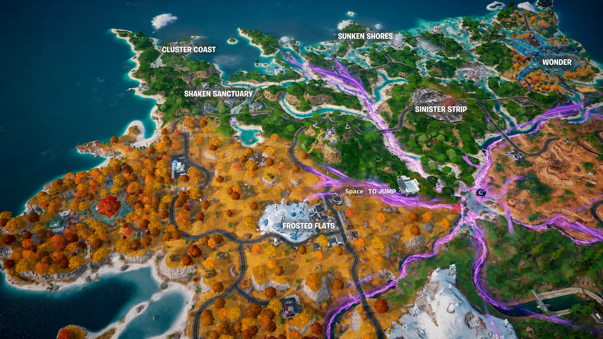 Battle Bus View Of Landmark Landing Location