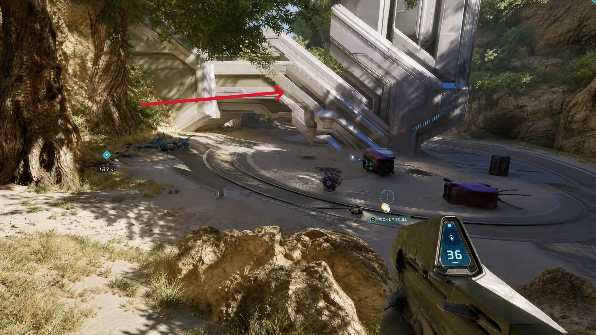 Following the route toward the central structure in The Silent Cartographer