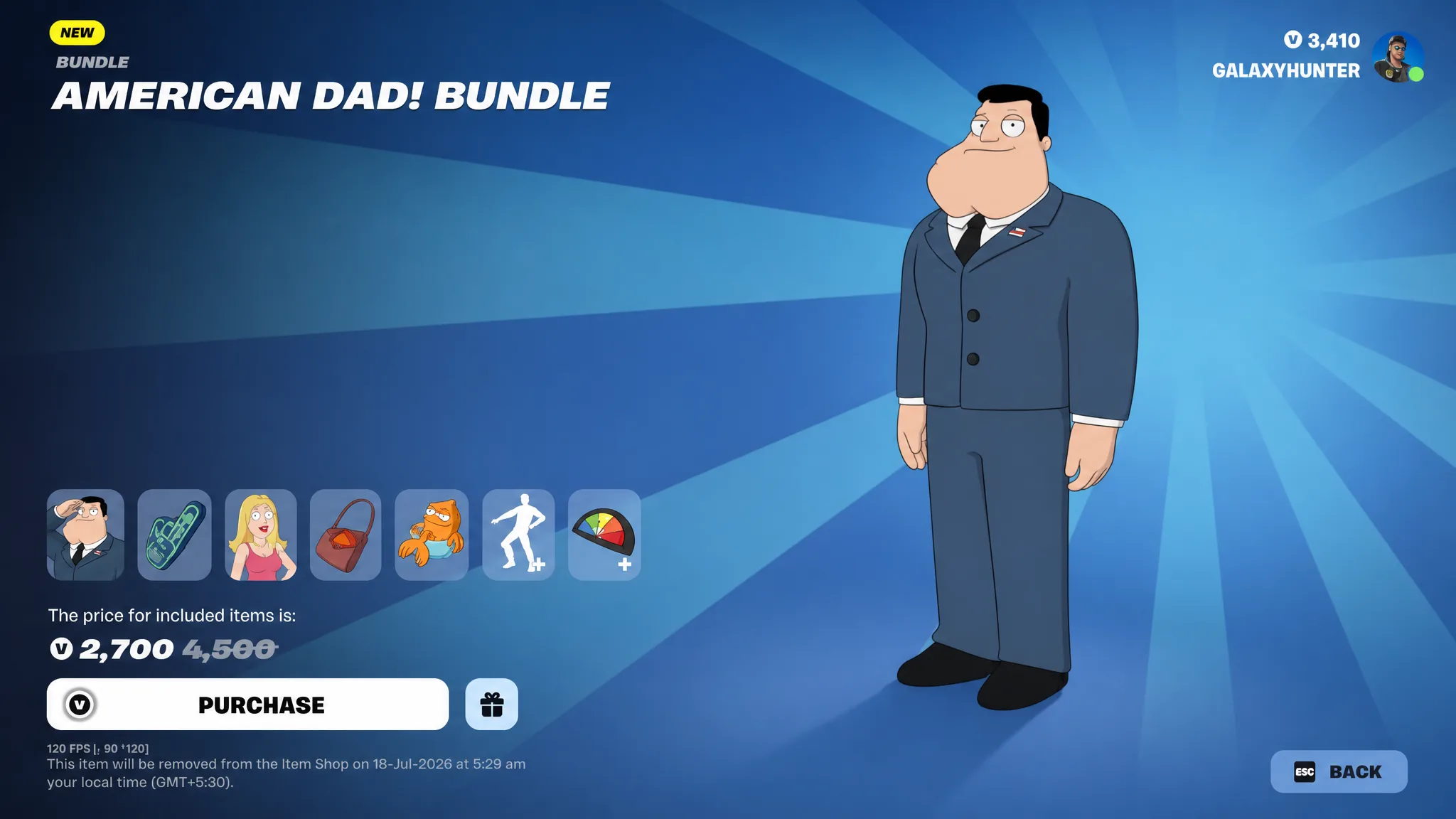 American Dad Bundle in the Fortnite Item Shop