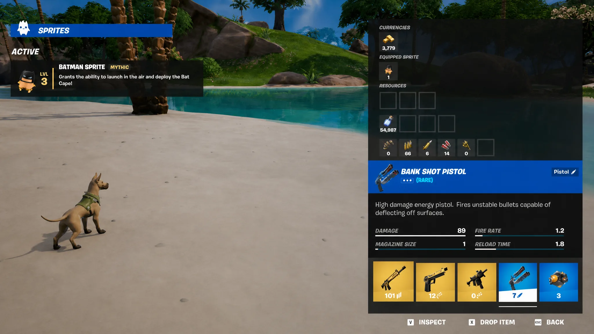 Fortnite Bank Shot Pistol in inventory