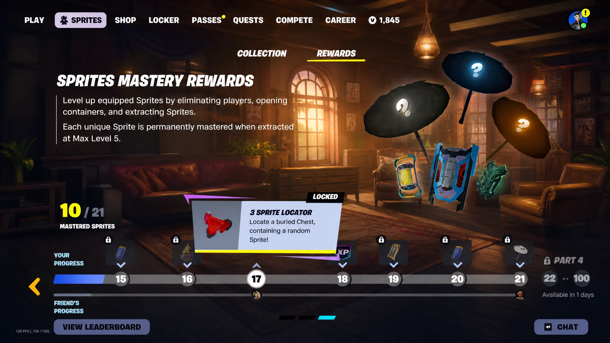 Fortnite Sprite Locator in the Sprite Mastery Rewards
