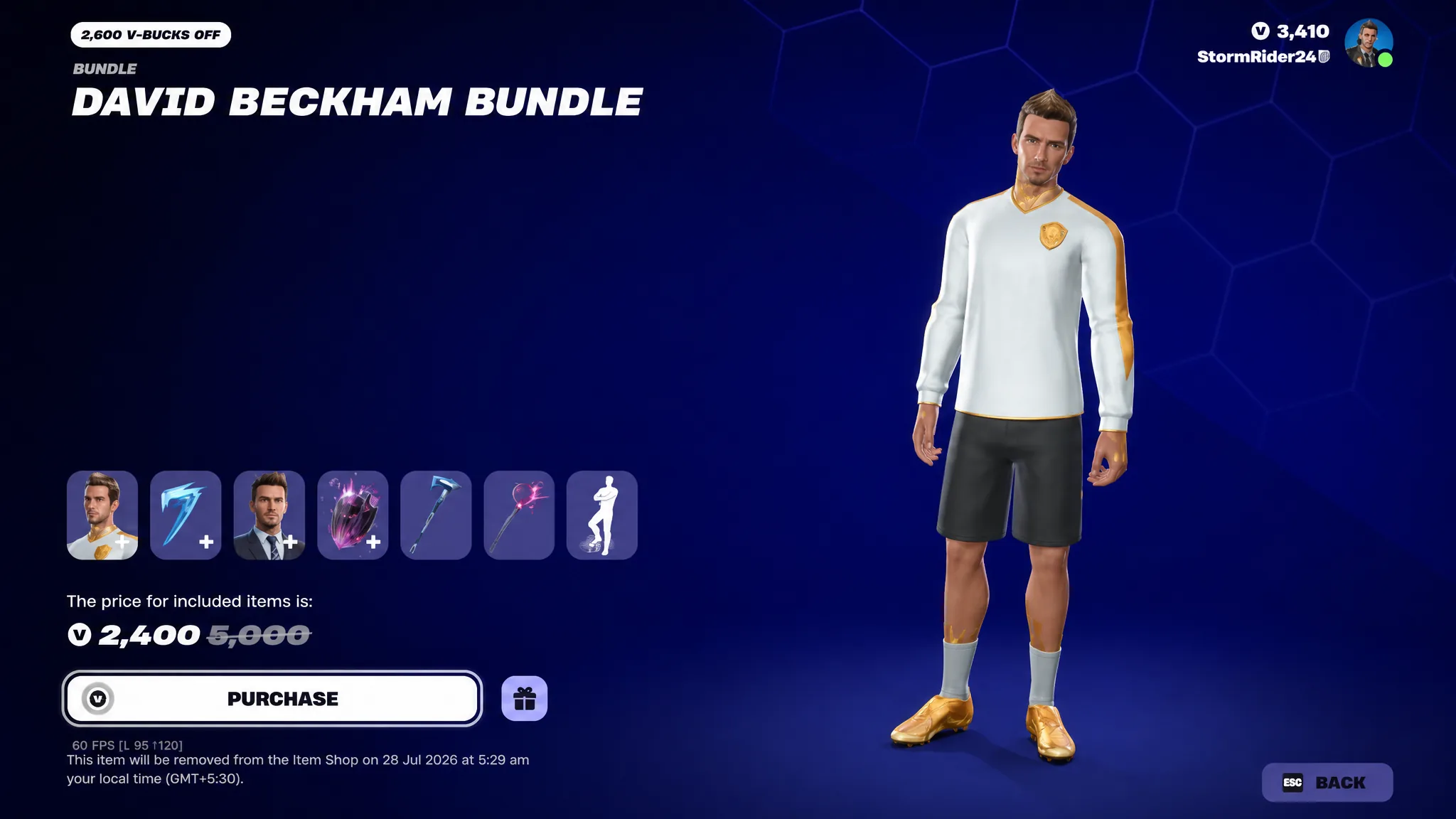 Fortnite David Beckham Skins in the Item Shop