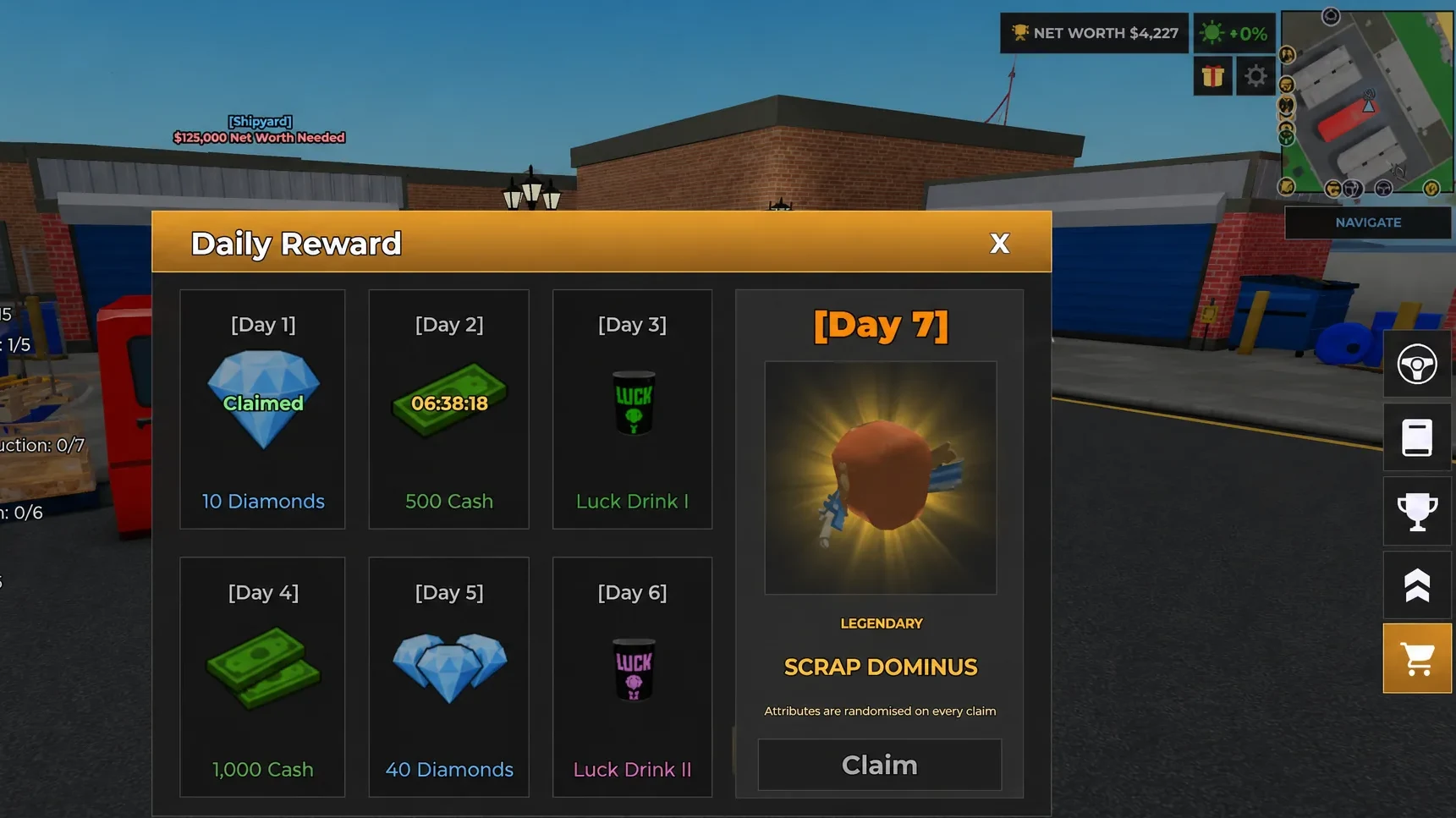 image showing Daily Rewards in Storage Hunters Open World
