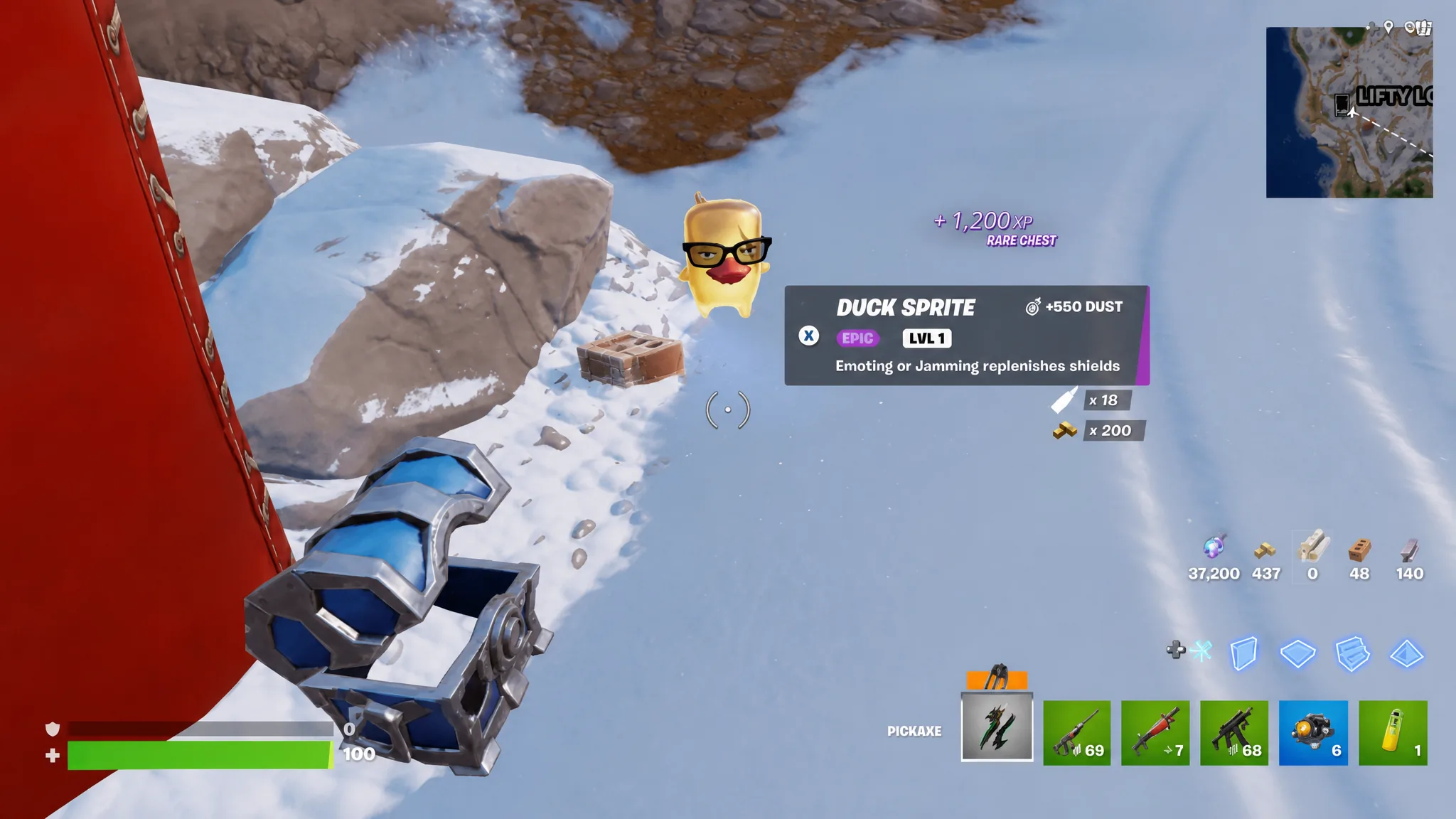 Fortnite Duck Sprite from a rare Chest in Chapter 7 Season 3
