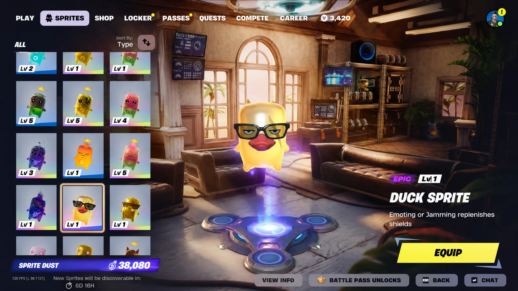 Duck Sprite in the collection in Fortnite Chapter 7 Season 3