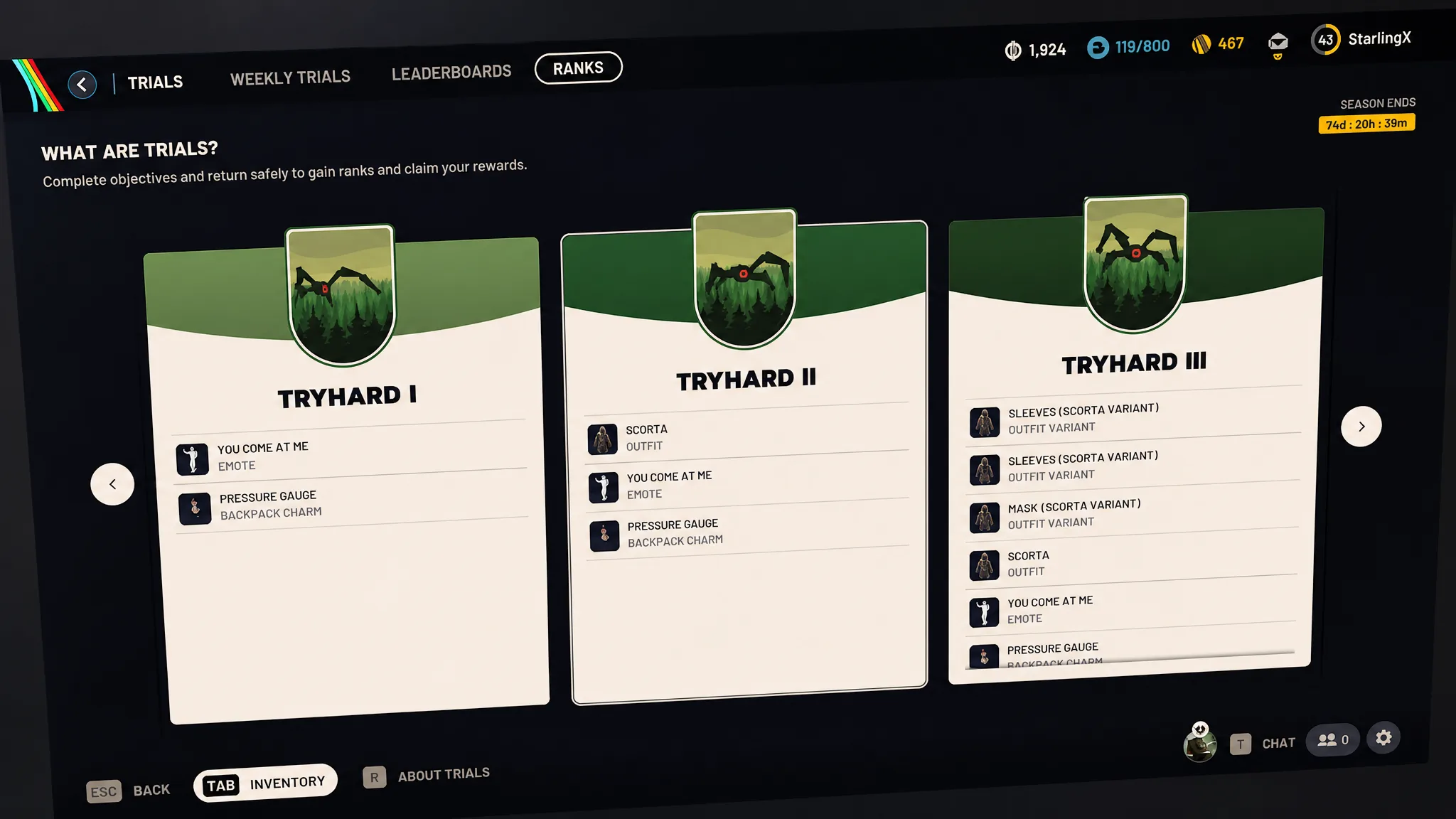 Arc Raiders Trials Season 5 Rank Rewards