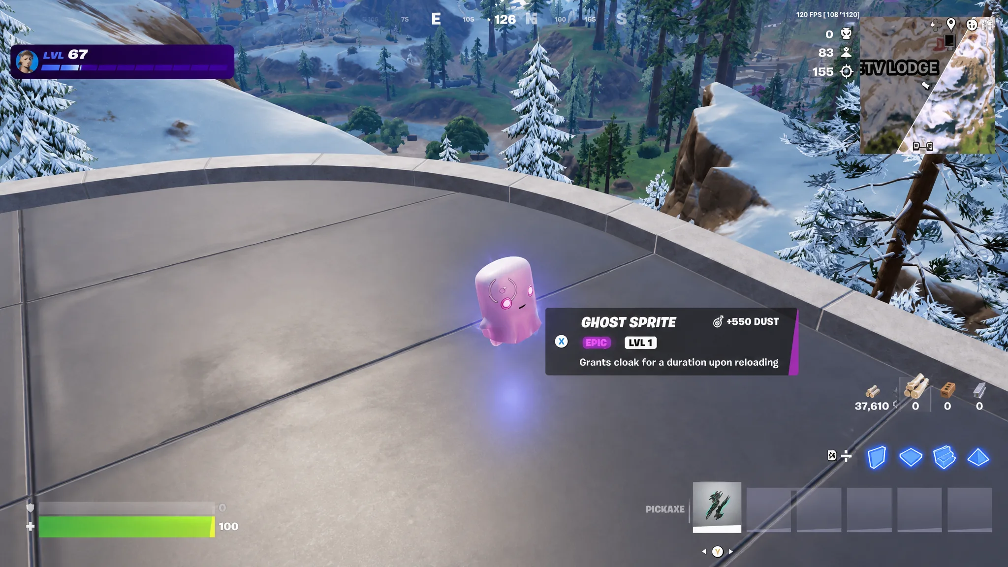 Ghost Sprite next to a player in Fortnite Chapter 7 Season 3