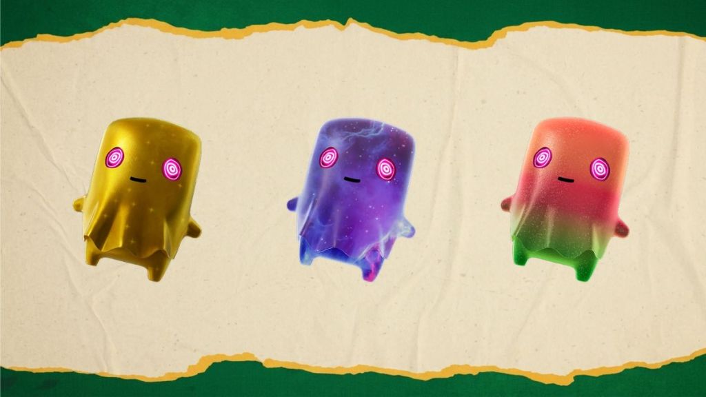 Gold, Galaxy, and Gummy Ghost Sprites in Fortnite Chapter 7 Season 3