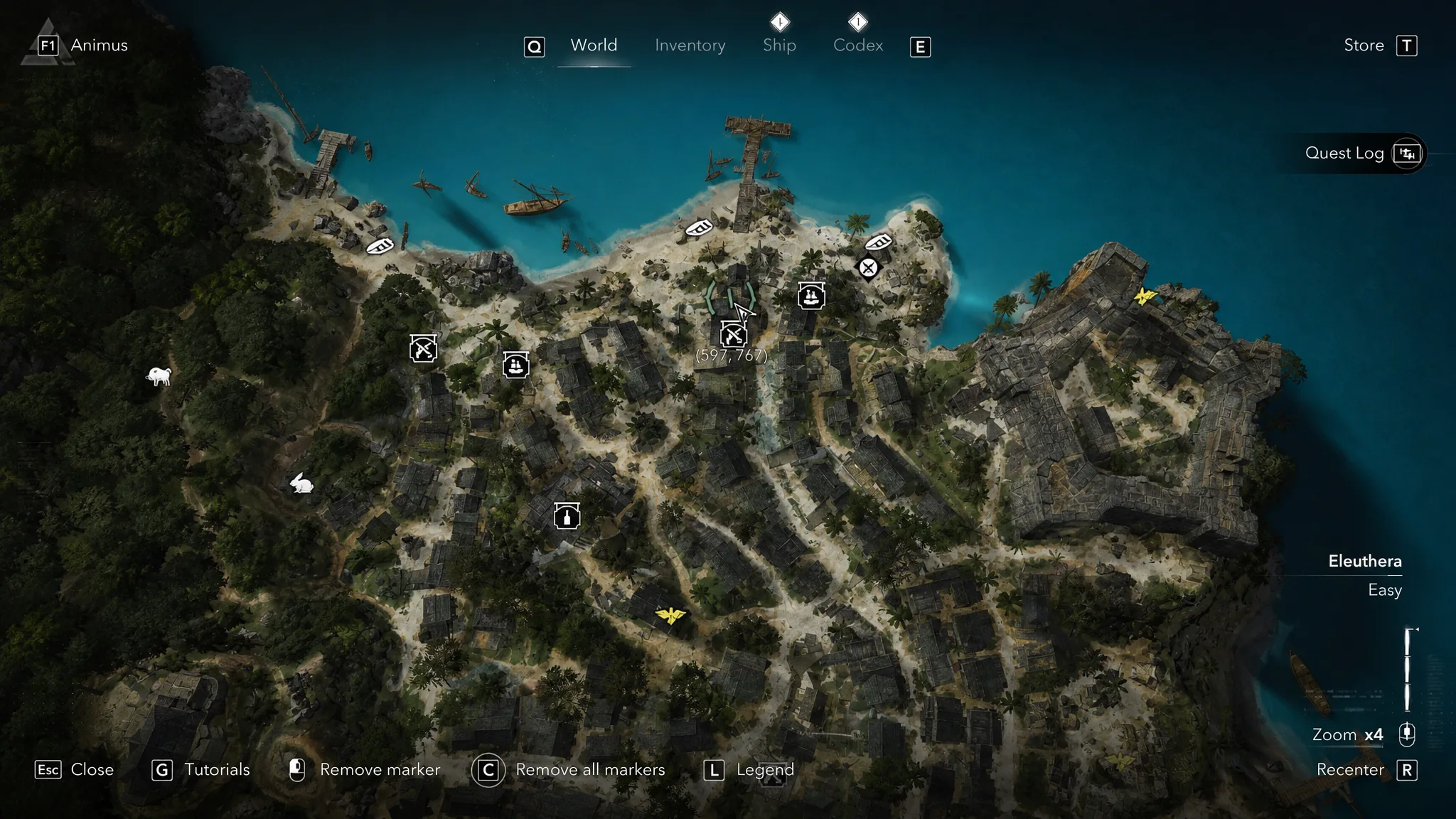 Map location of the Home Across the Sea NPC in Nassau